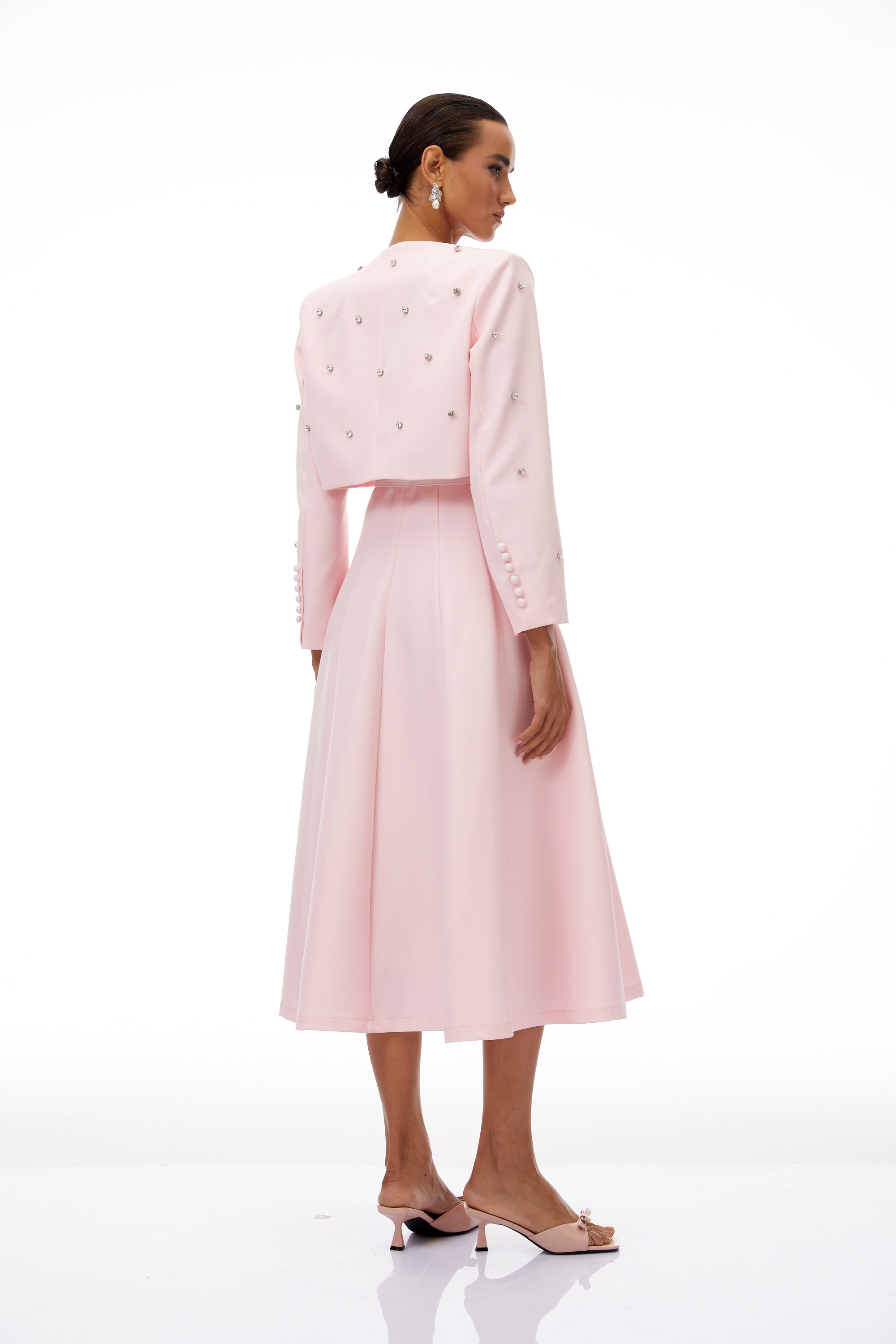 طقم فاليريا المنسجم مزين بالكريستال الوردي