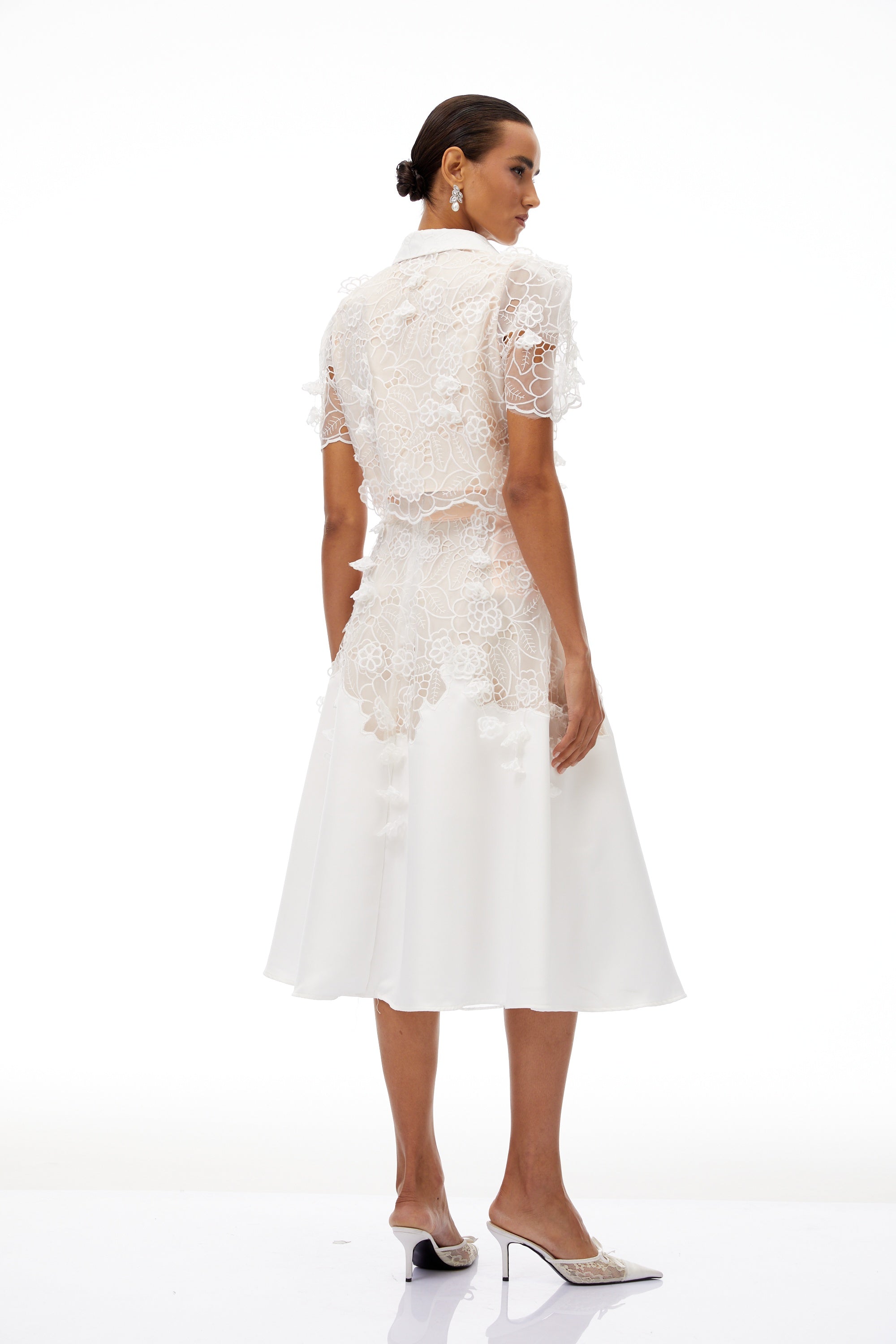 Annamária White Corded Lace Top & Skirt Set (Final Sale)