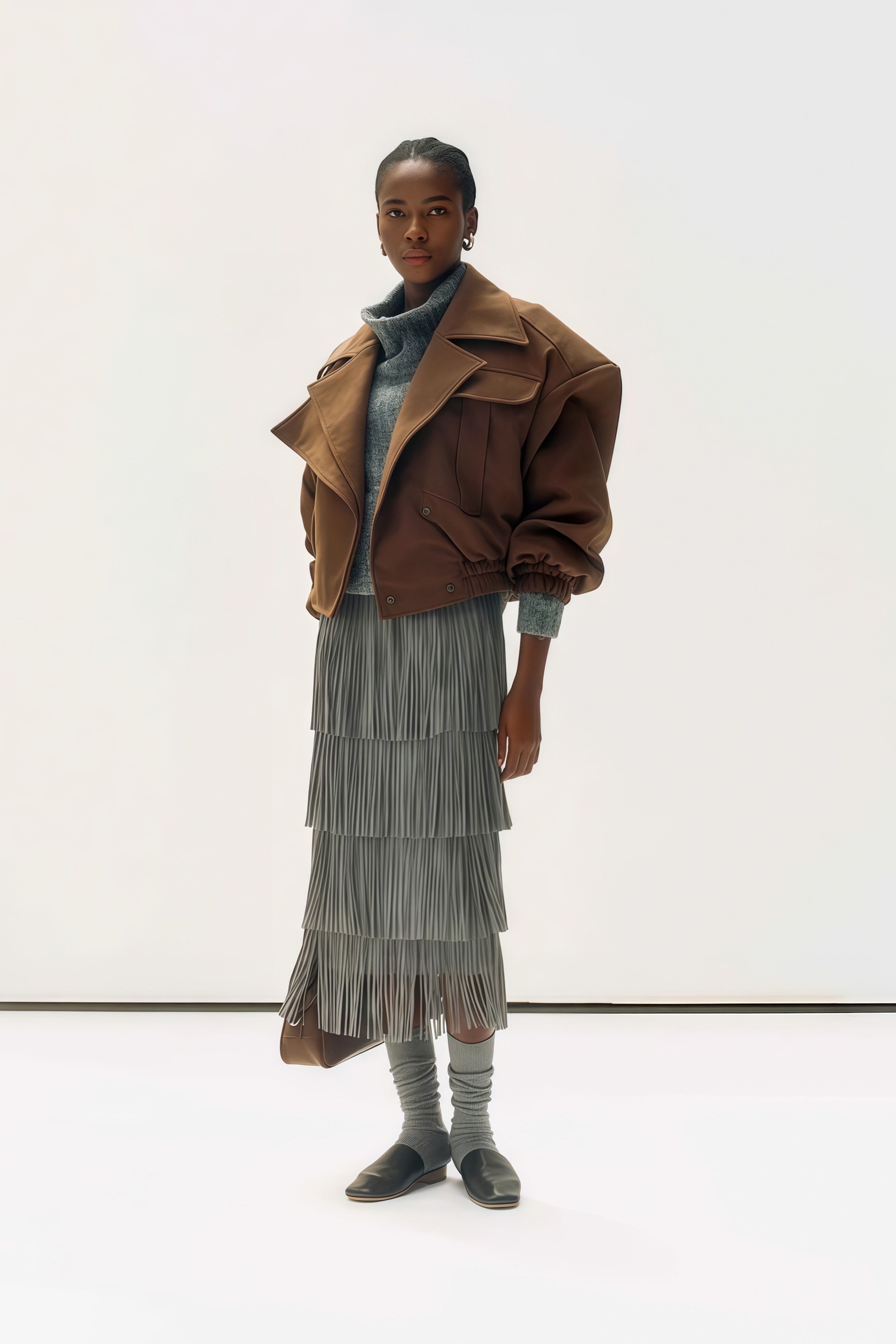 سترة سينزيا المقصوصة ذات الطبقات