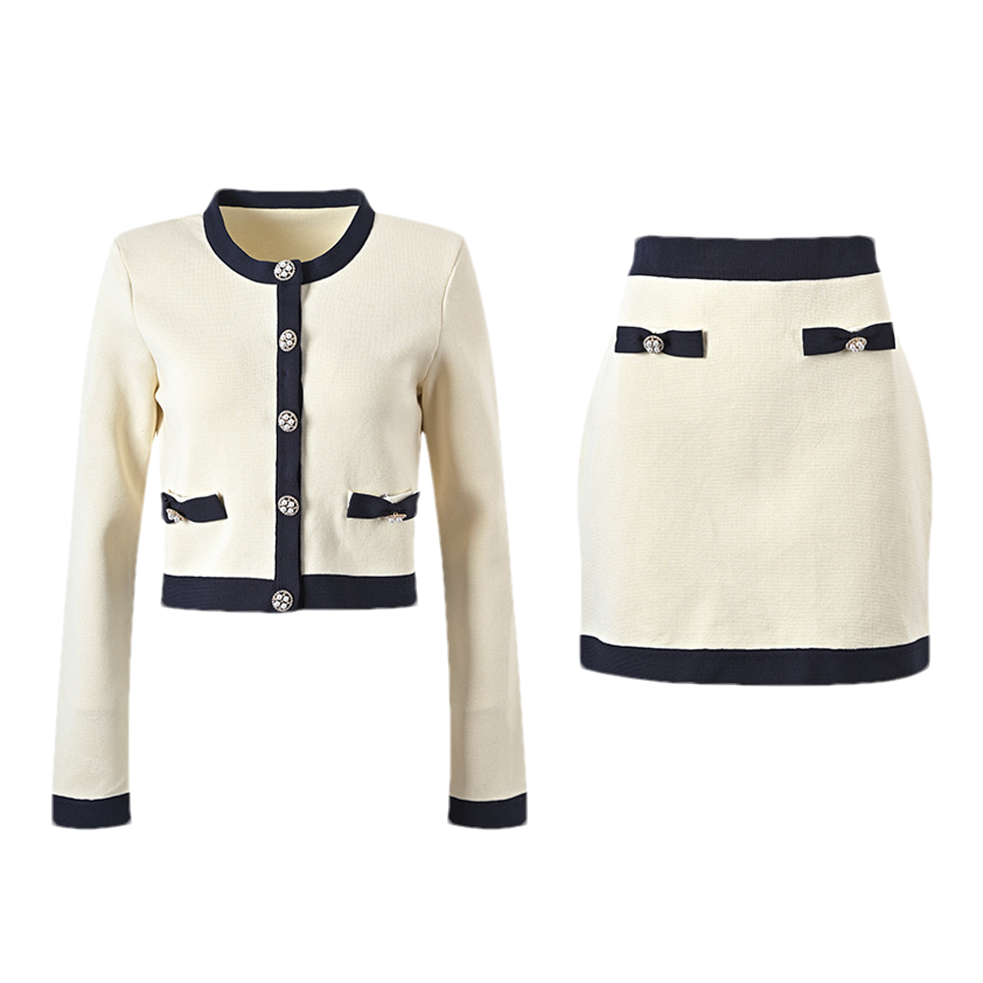 Lucie contrast colours jacket & skirt matching set