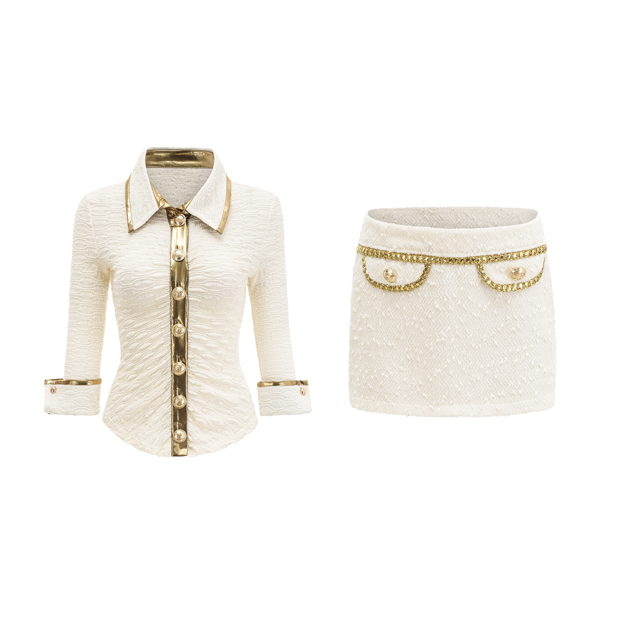 Imani fitted shirt & skirt matching set