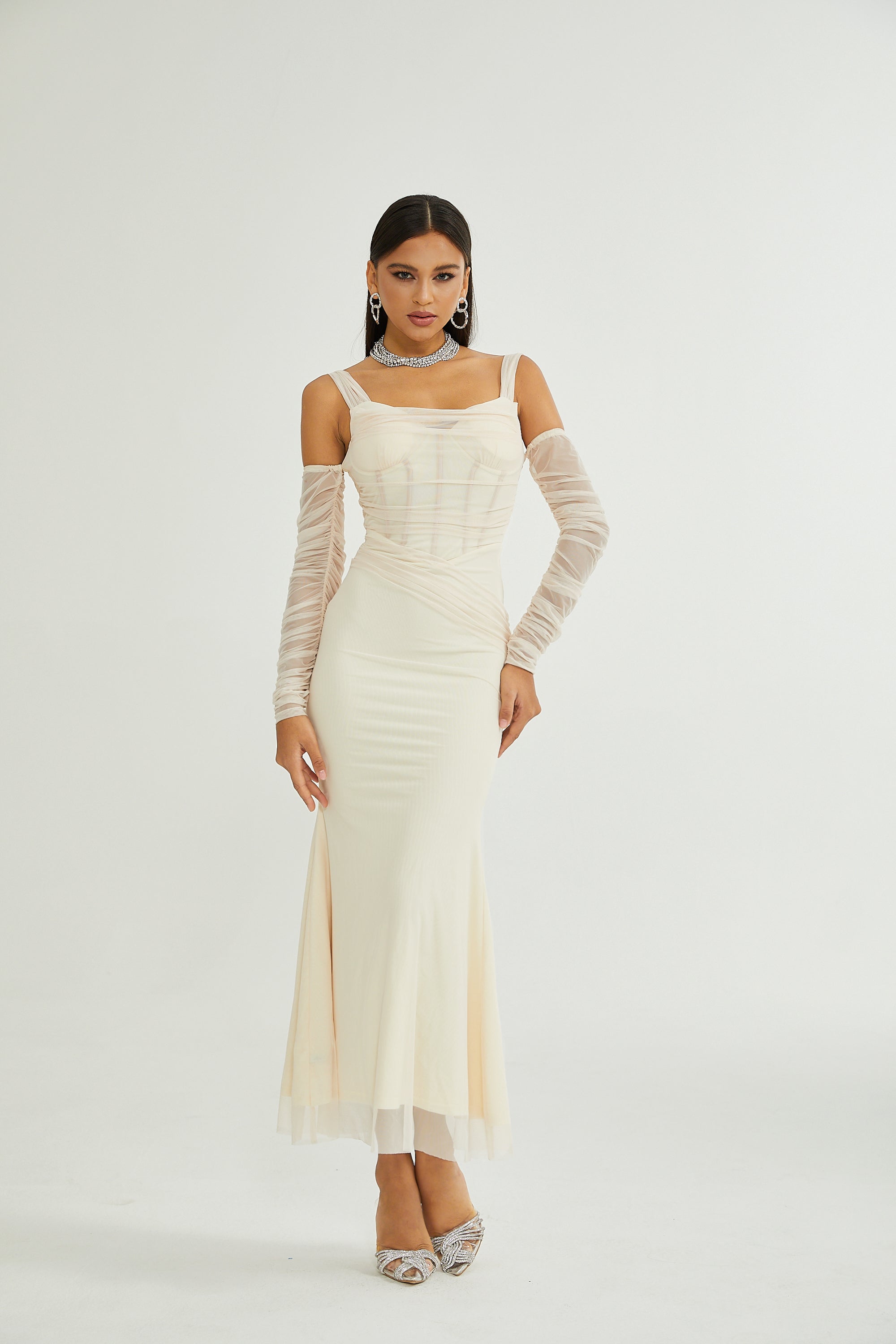 Laurianne white midi dress