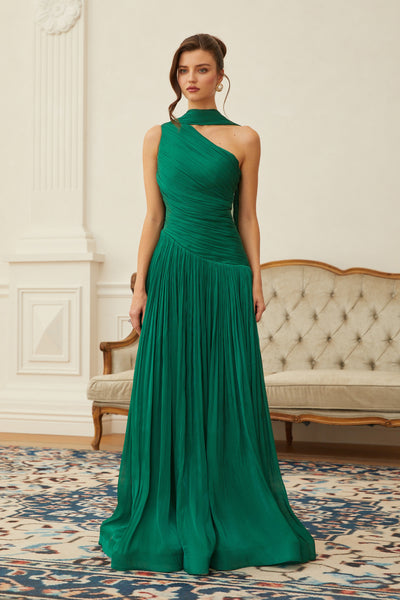 plus emerald green slinky ruched one shoulder longline midi dress PrettyLittleThing Plus Emerald Green Slinky Ruched One Shoulder Longline Midi Dress