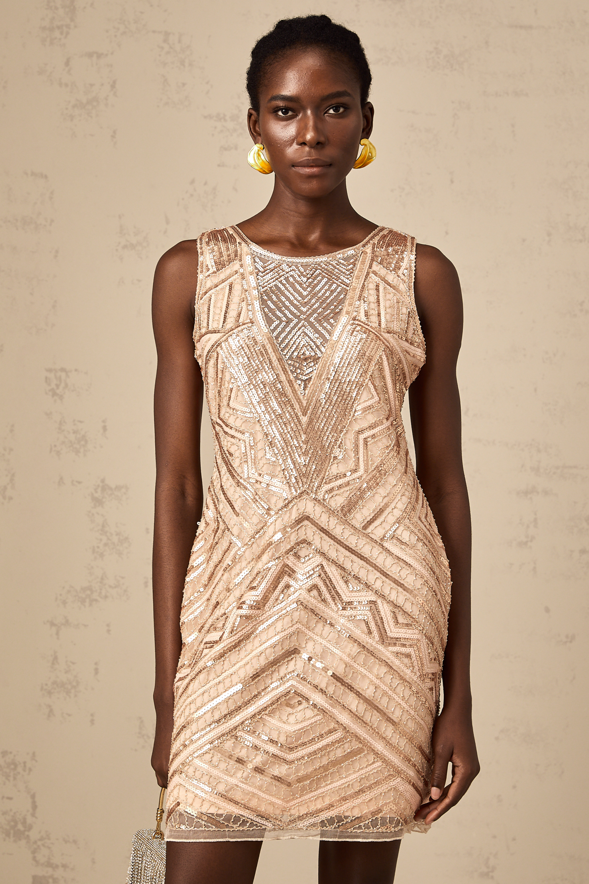 Sabina sequined sleeveless mini dress