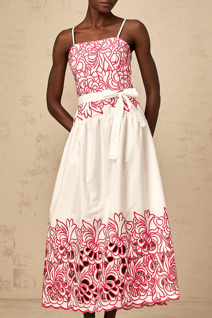 Cut Out Embroidered Dress