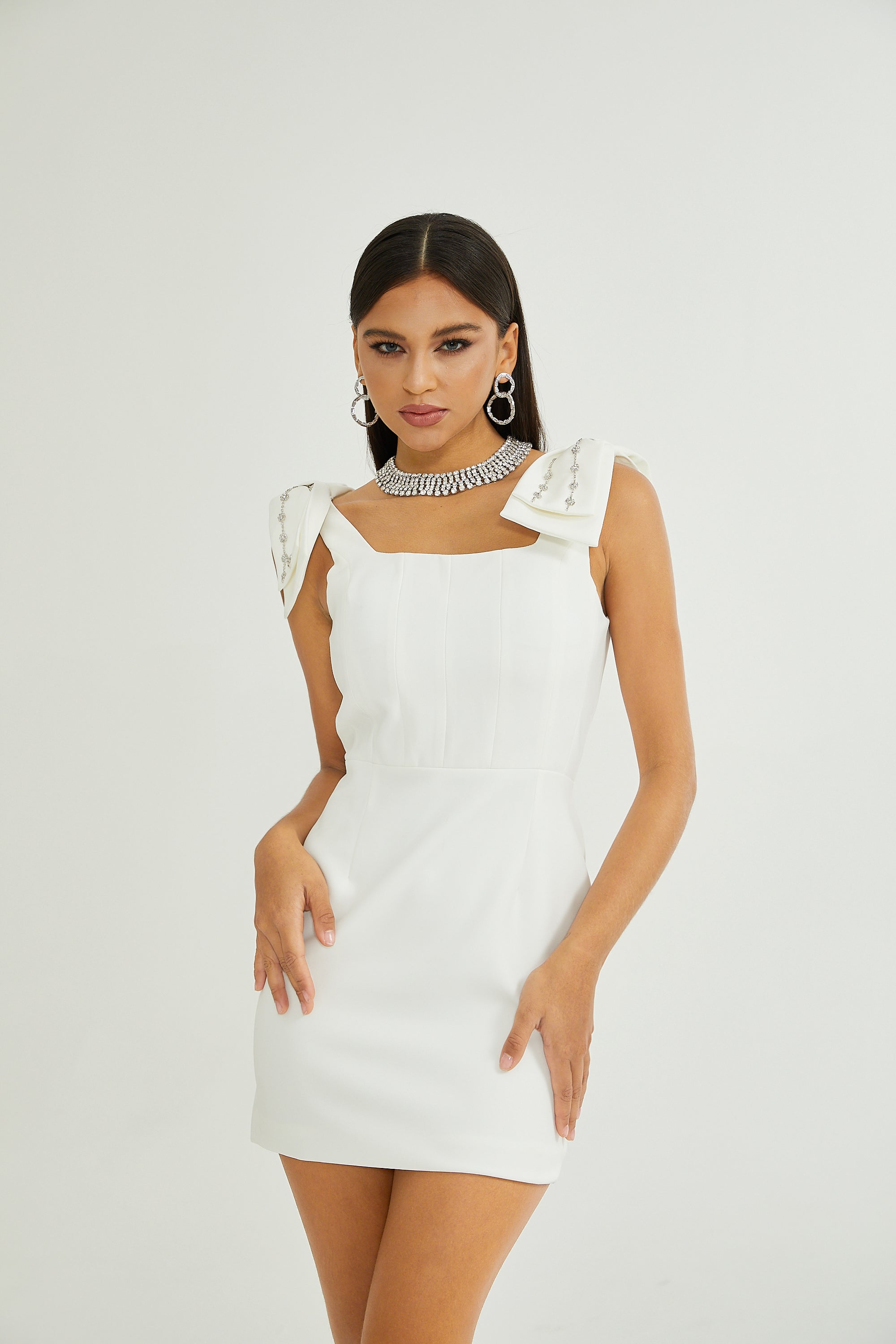 Ondine embellished bow-detail dress