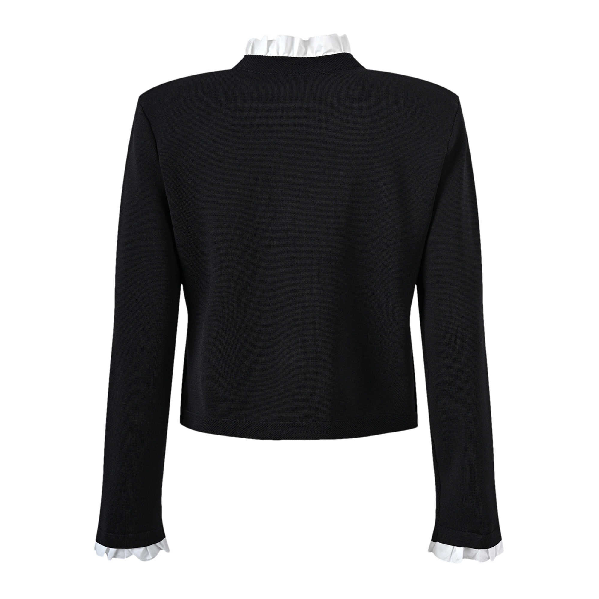 Cyrielle ruffle-trim knitted jacket