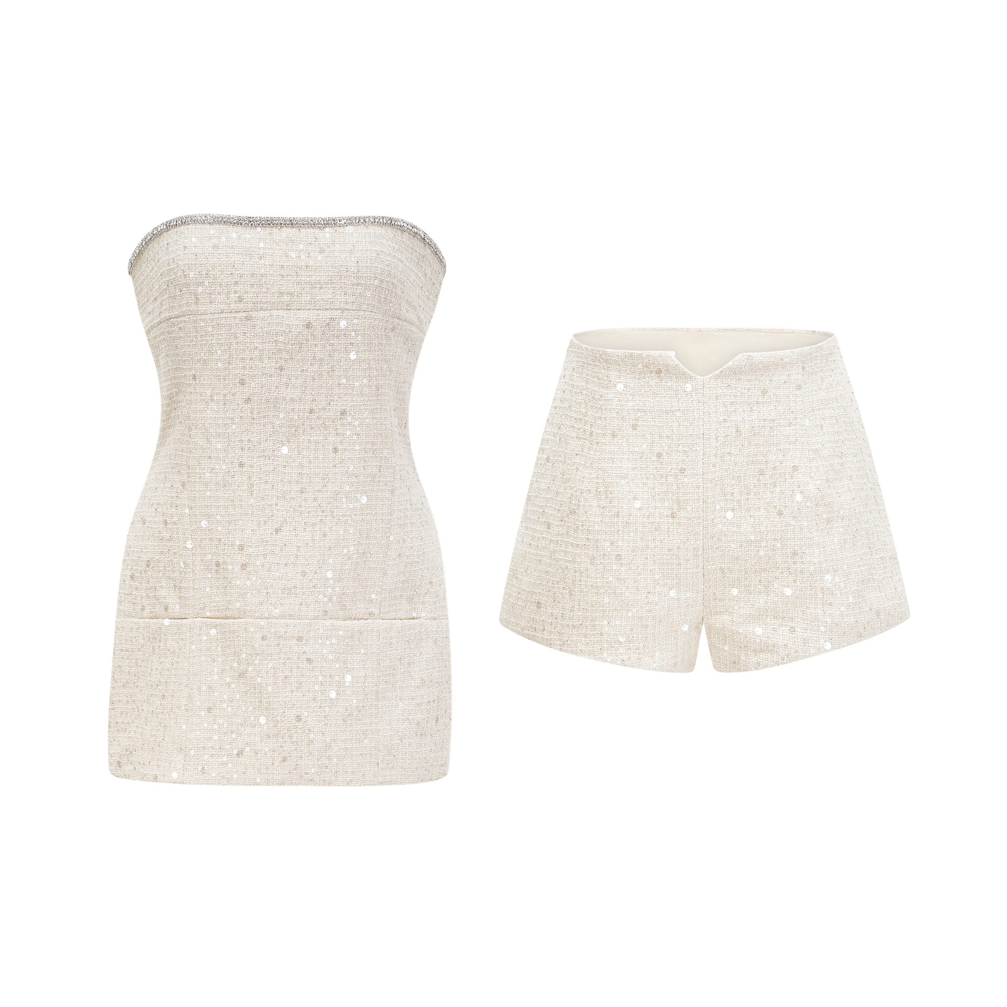 Filomena embellished tweed top & skirt matching set