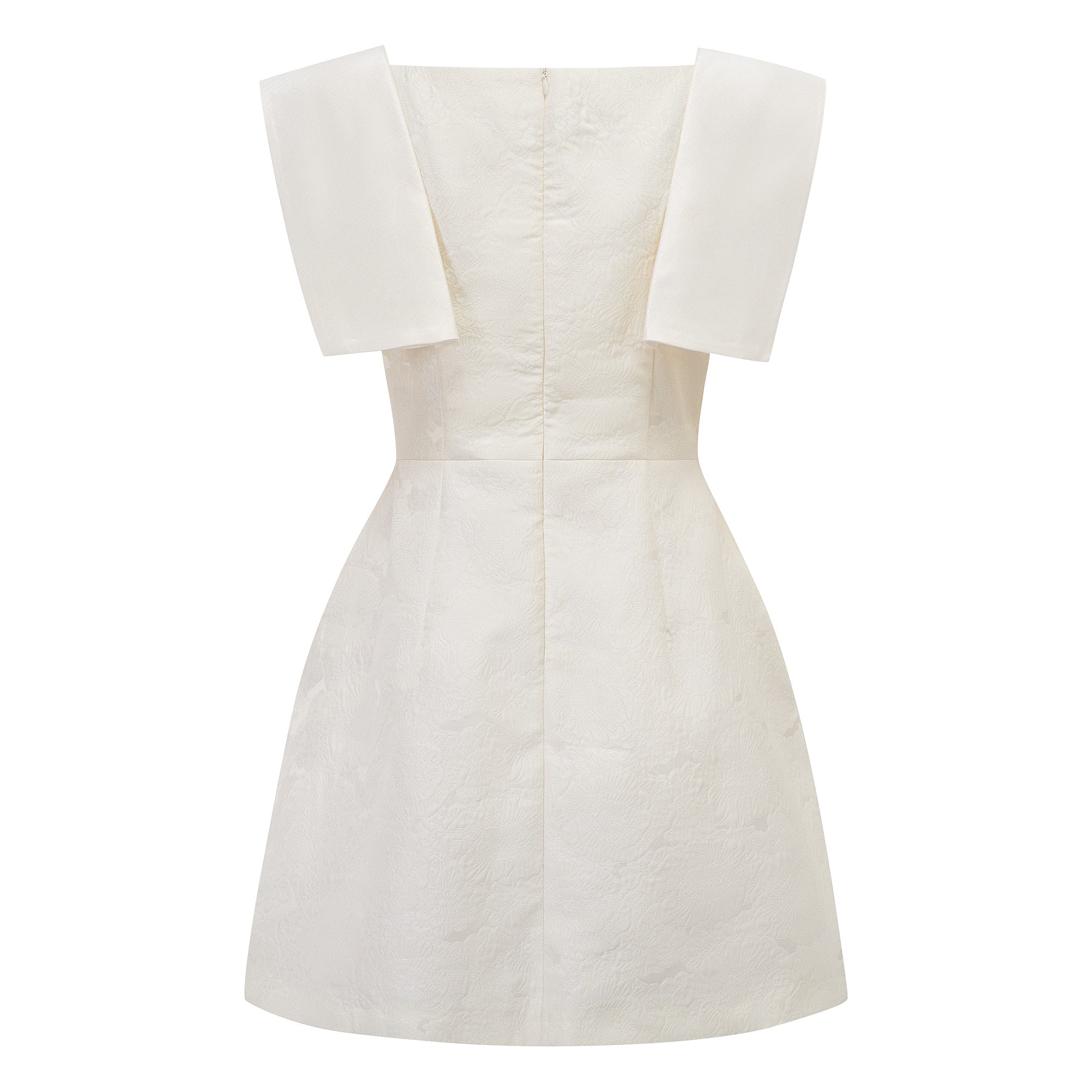 Léa Weißes Häkel-Minikleid mit Blumenapplikation