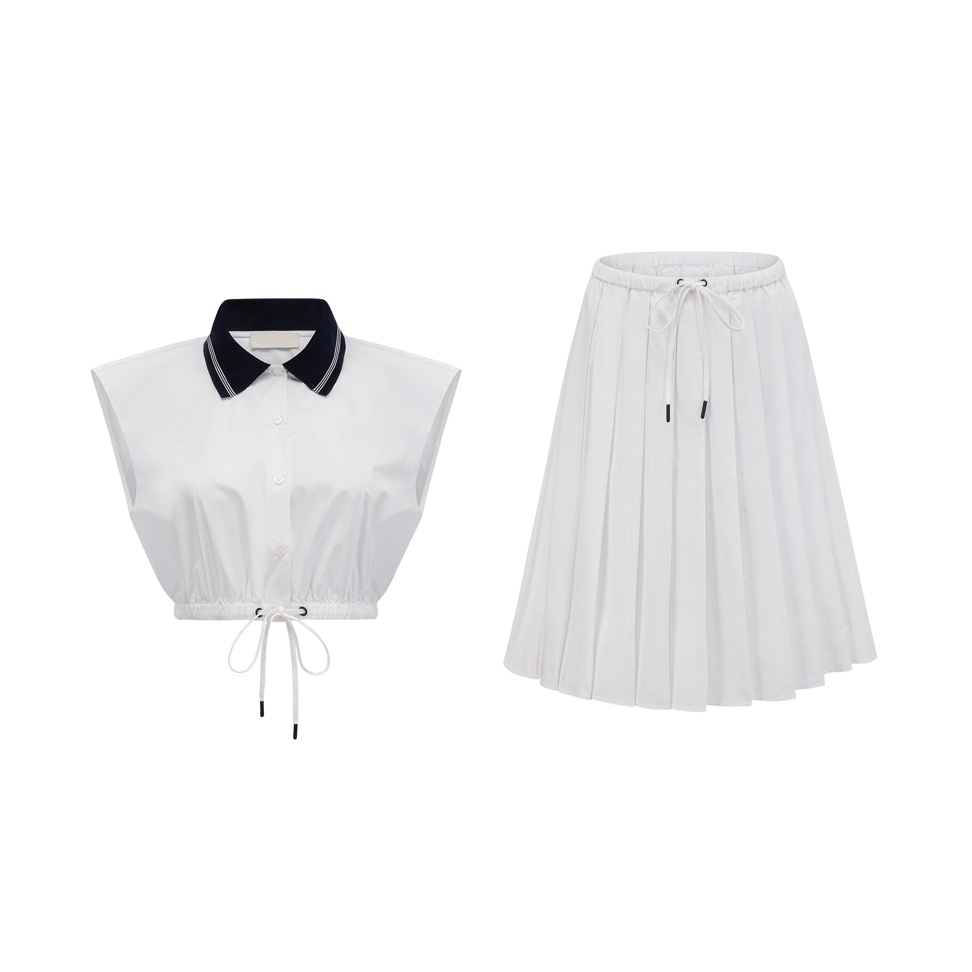 Isabelle naval style top & skirt matching set