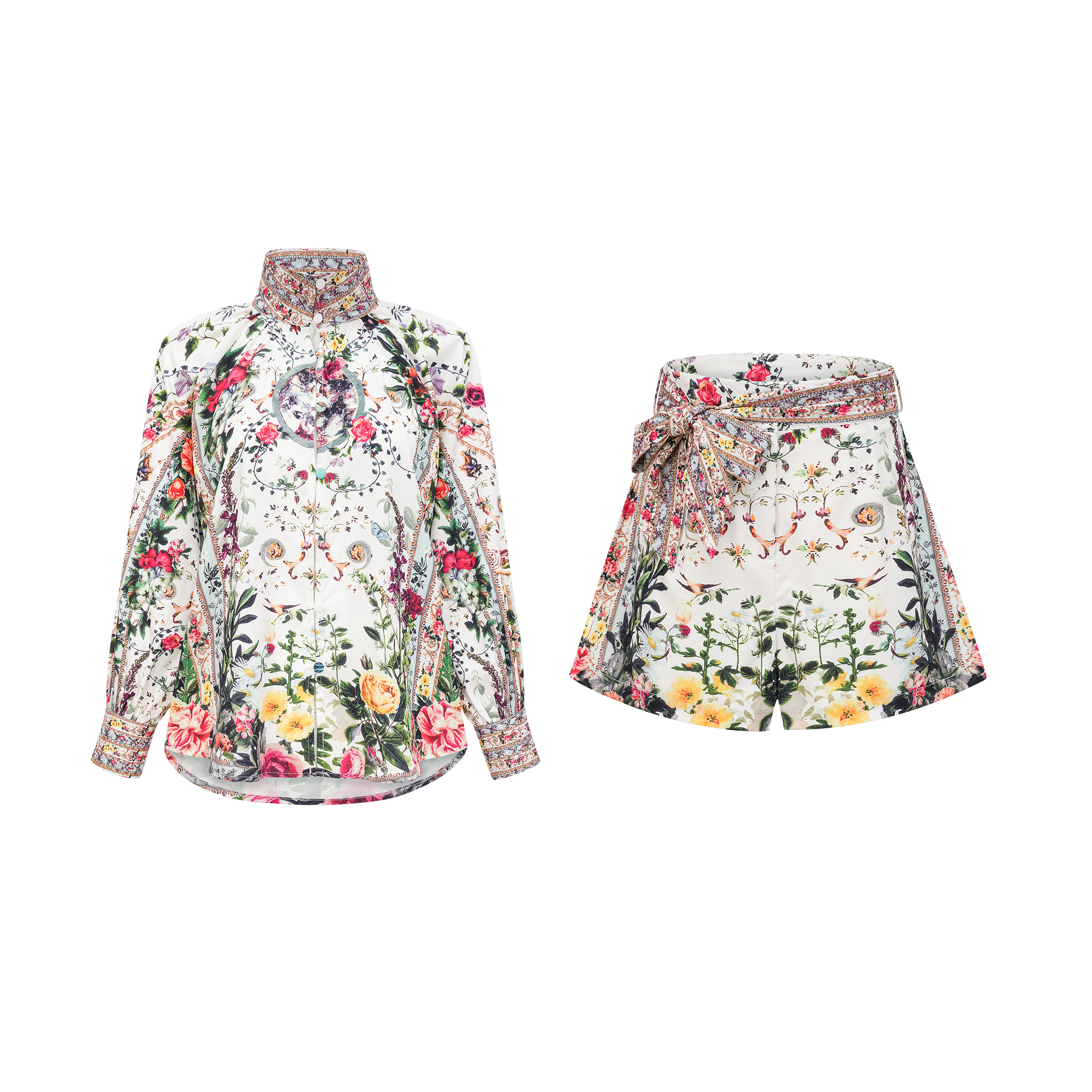 Anabella floral-print blouse & shorts matching set