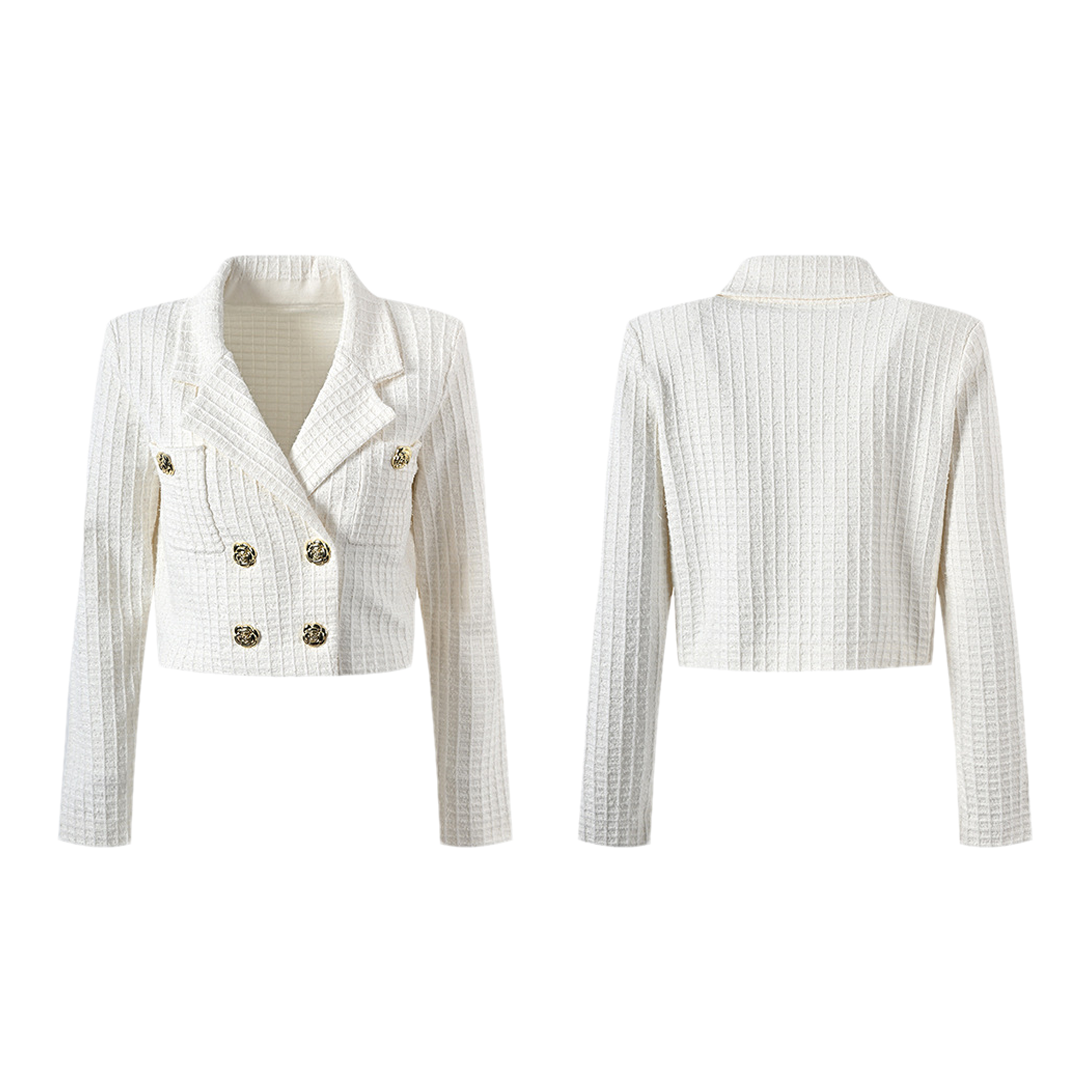 Élodie waffle-knit jacket & skirt matching set