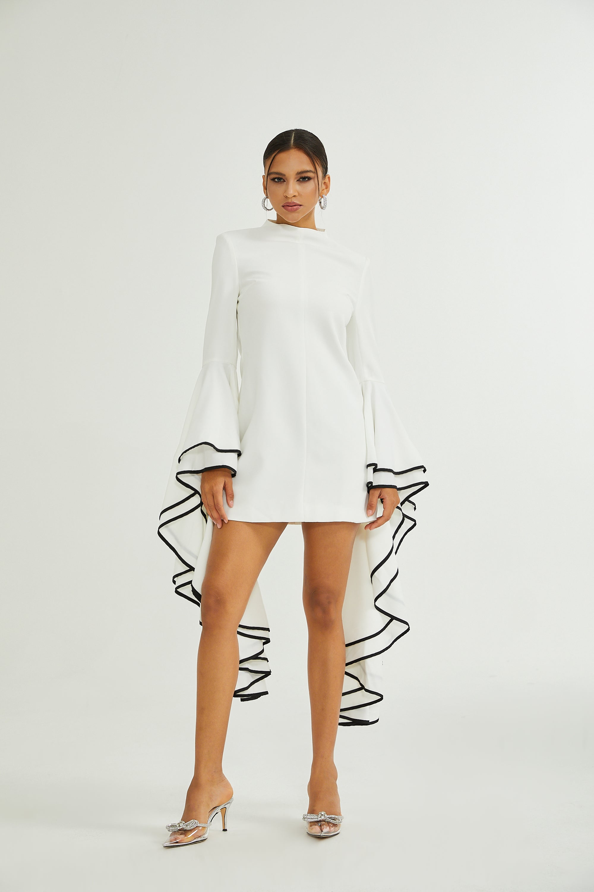 Madeleine ruffle-sleeve dress