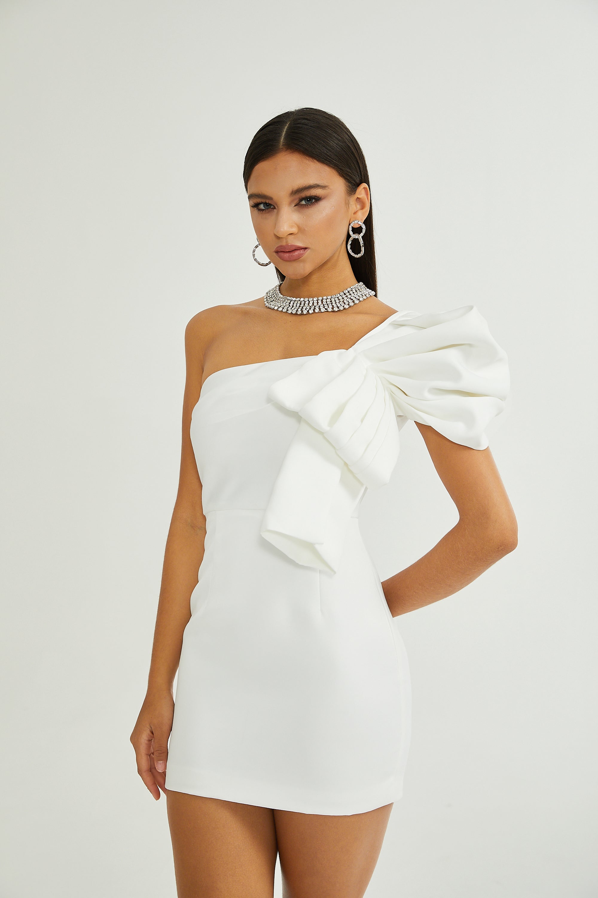 Sylvie mono shoulder mini dress