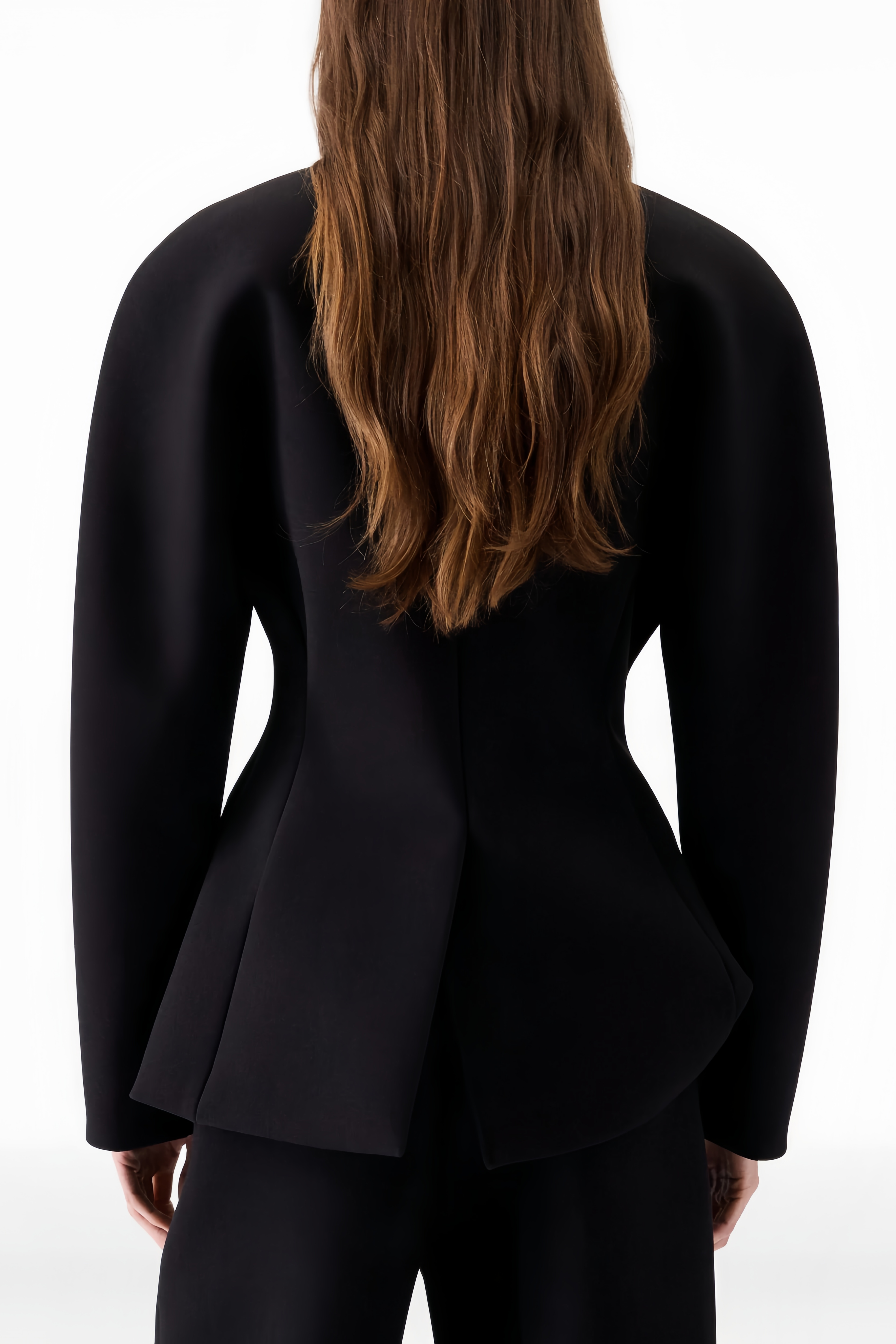 Consuelo Black Collarless Peplum Waist Blazer (Final Sale)