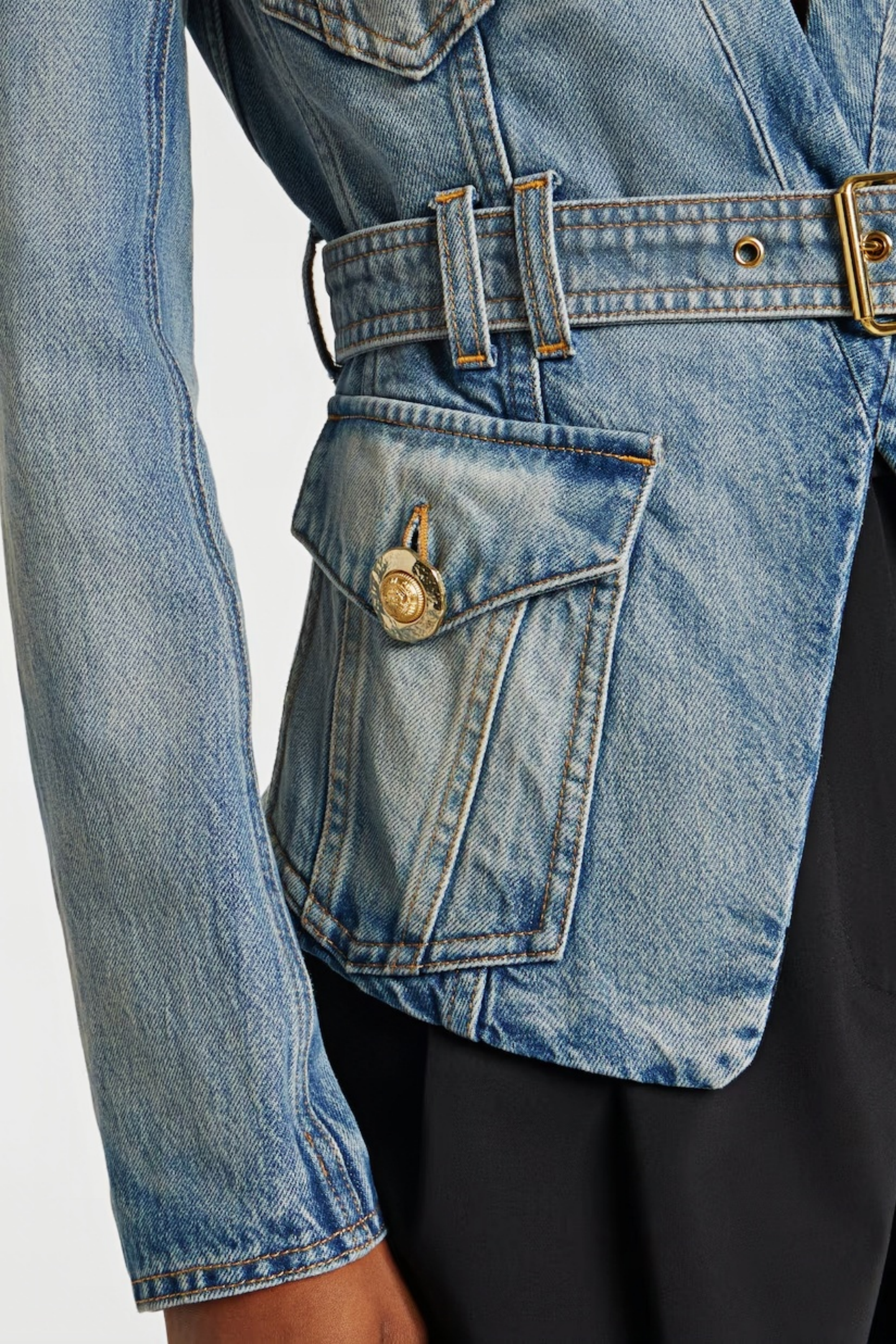 Edda Light Blue Belted Denim Jacket