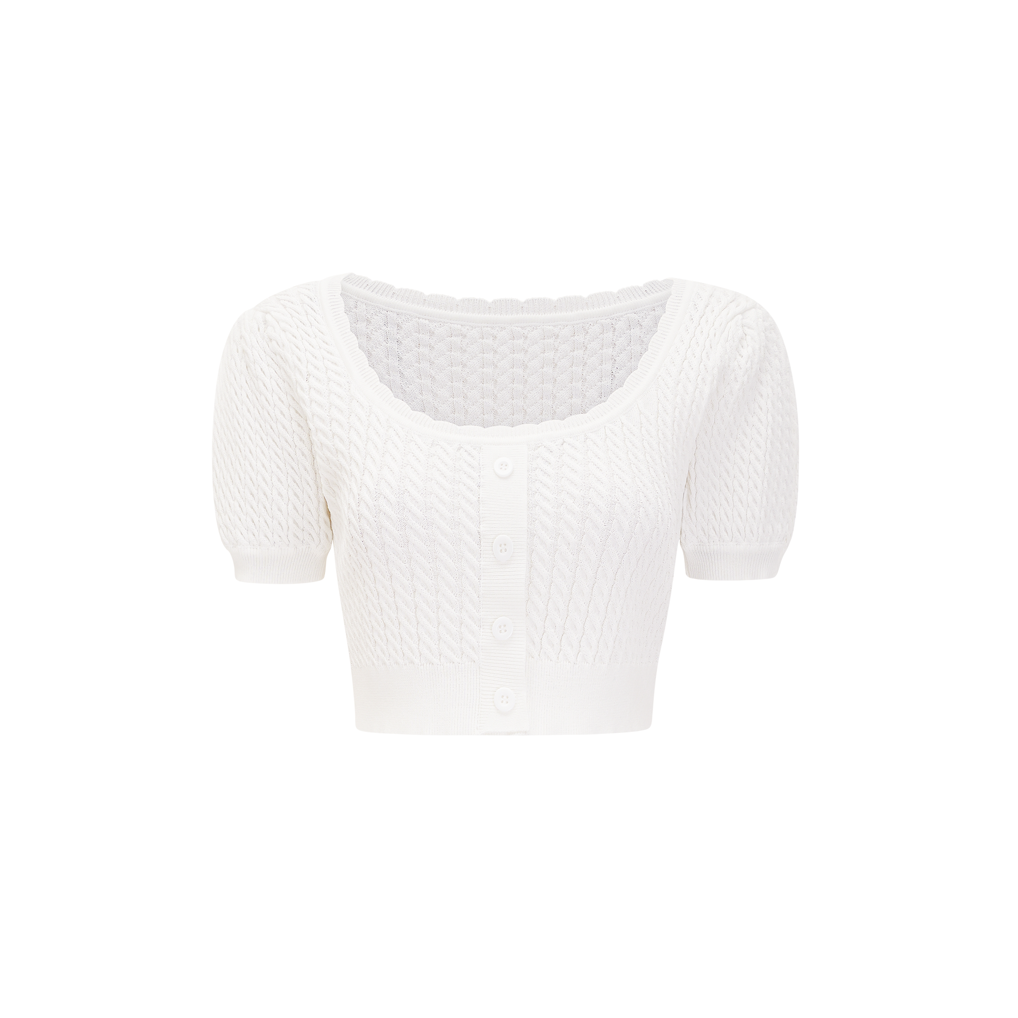 Amorra cropped knit short-sleeve top