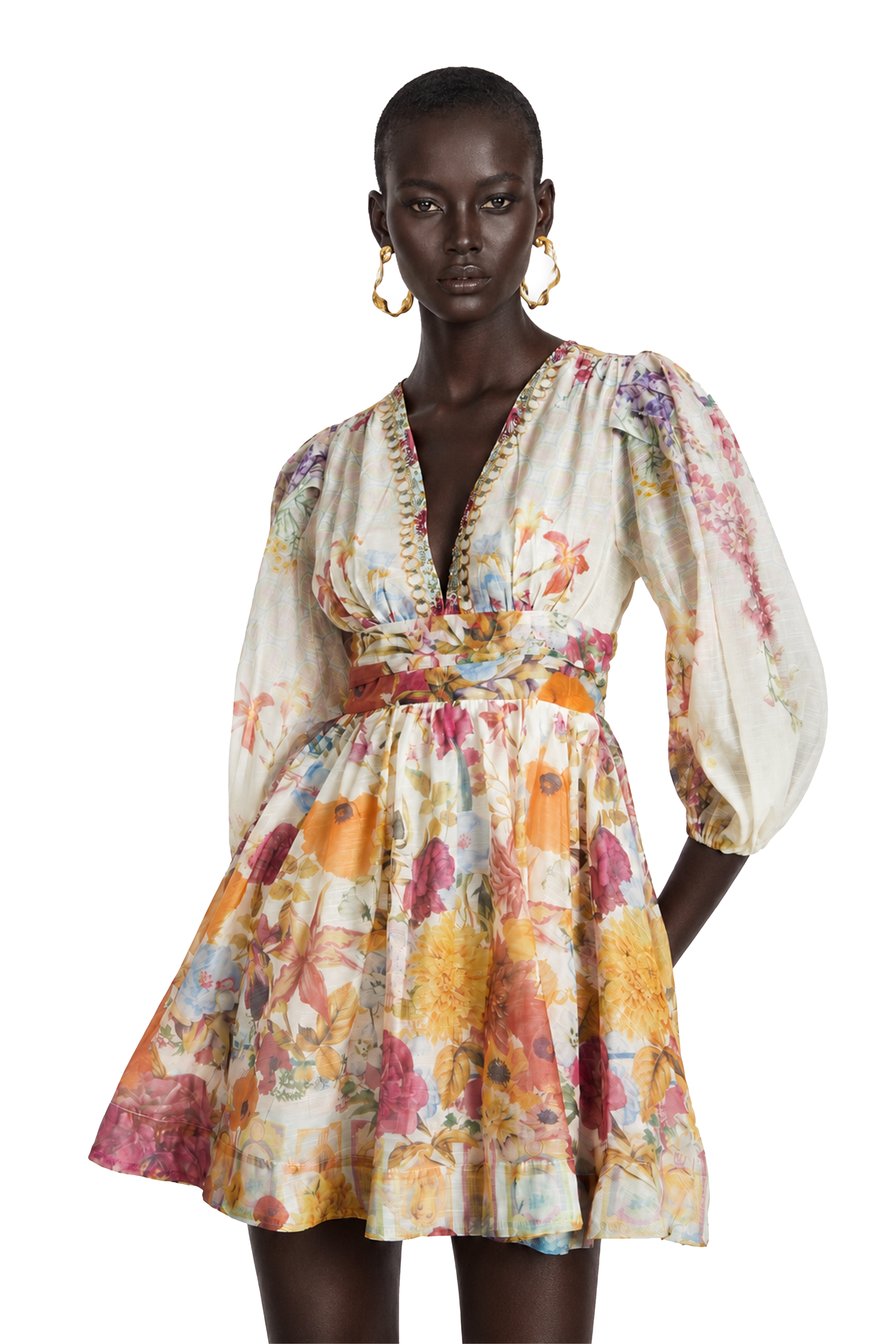 Axelle floral-print mini dress