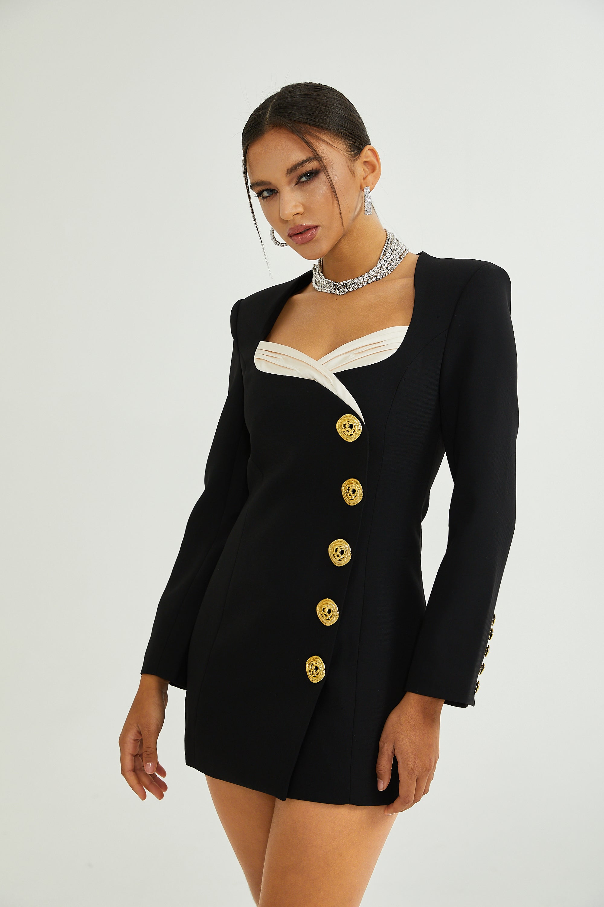 Céline black long-sleeved dress