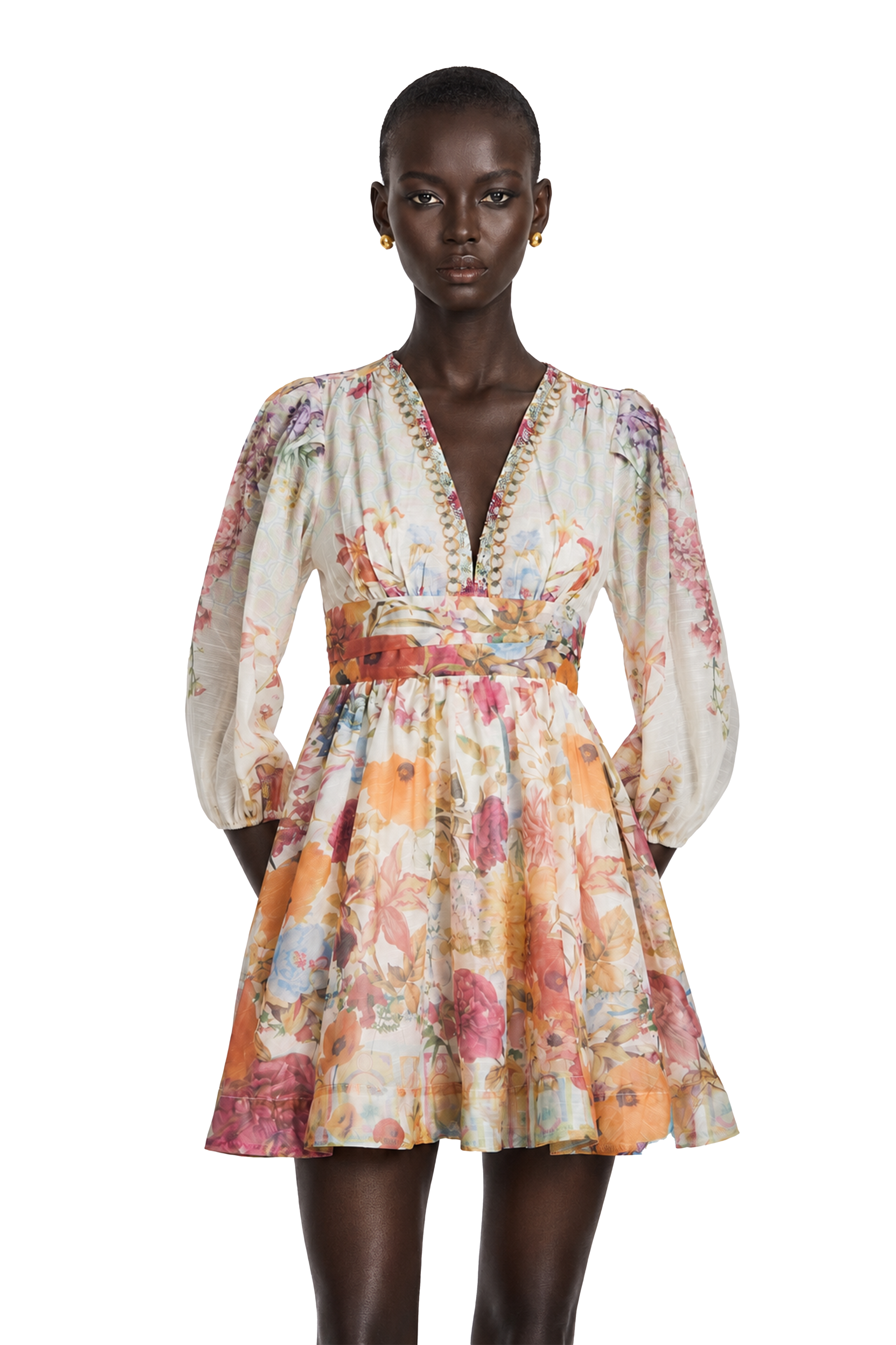 Axelle floral-print mini dress