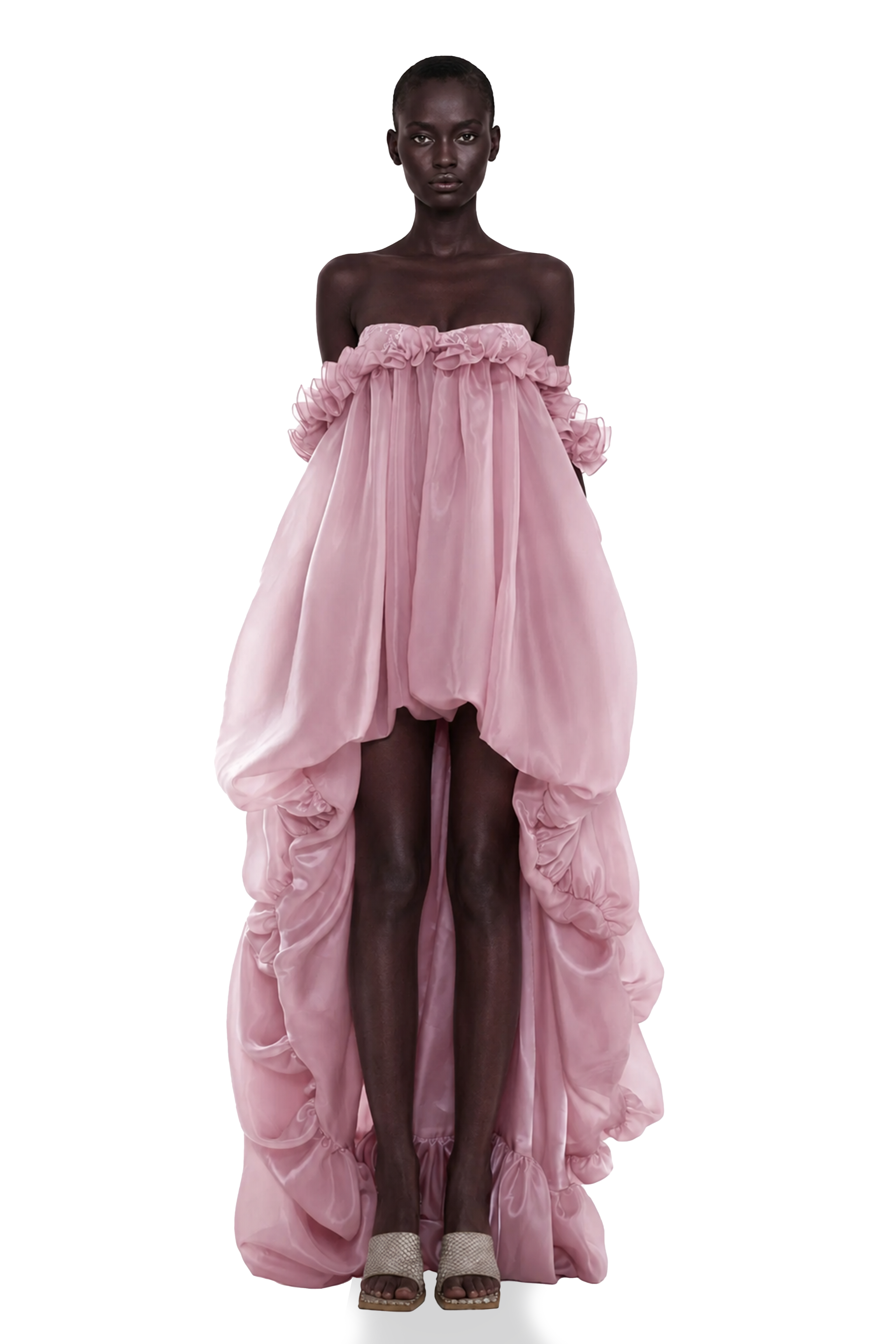 Brooklyn Pink Glossy Bubble Hem Mini Dress