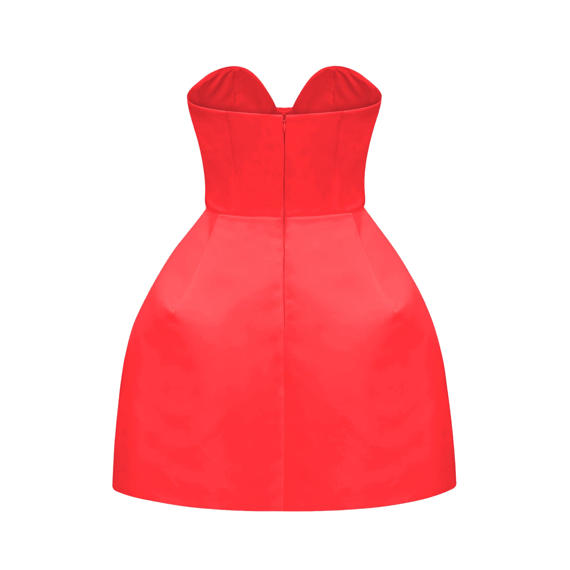 Laure red bustier off-shoulder mini dress