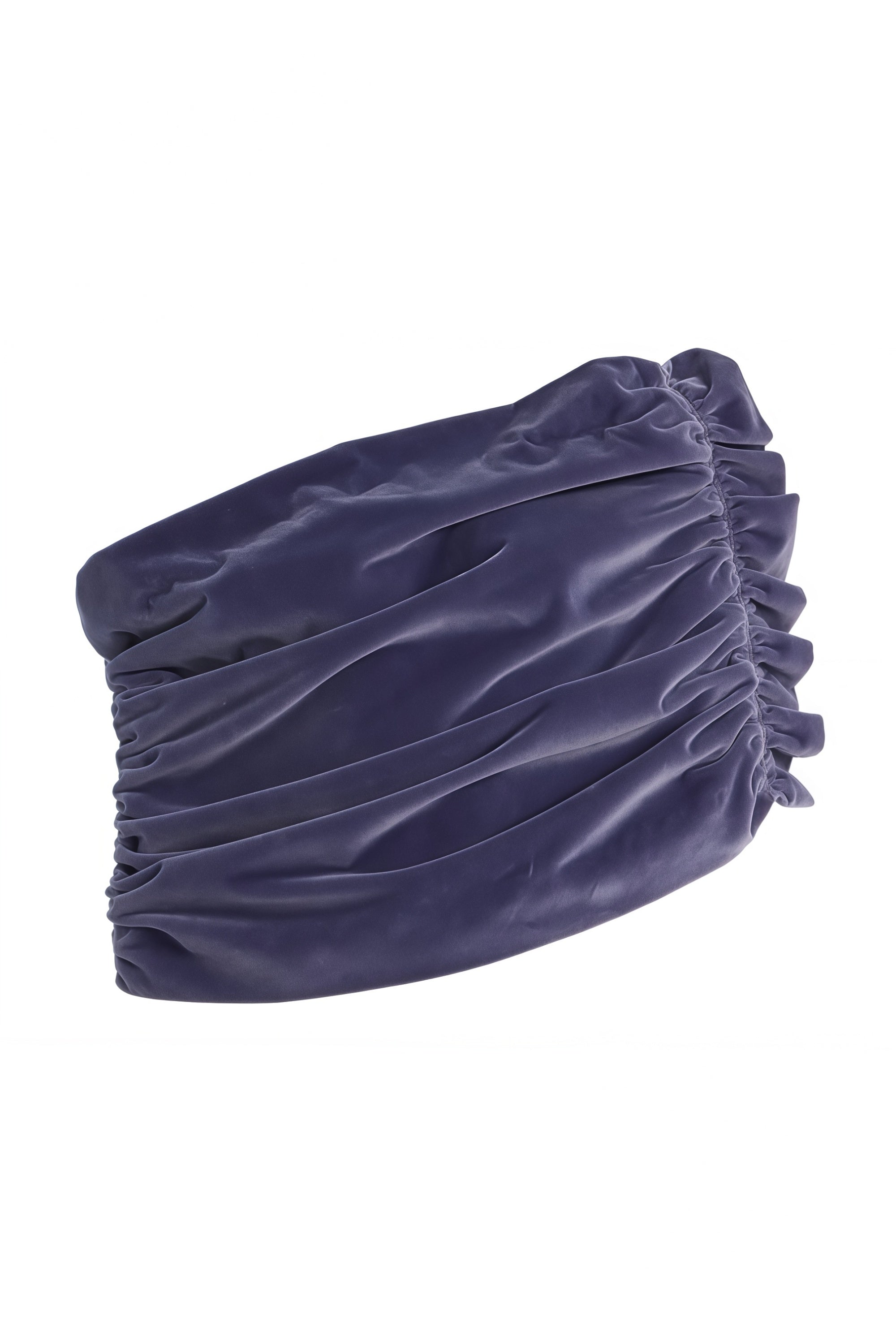 طقم فريدريكا من بلوزة وتنورة مخملية غير متماثلة باللون الأرجواني