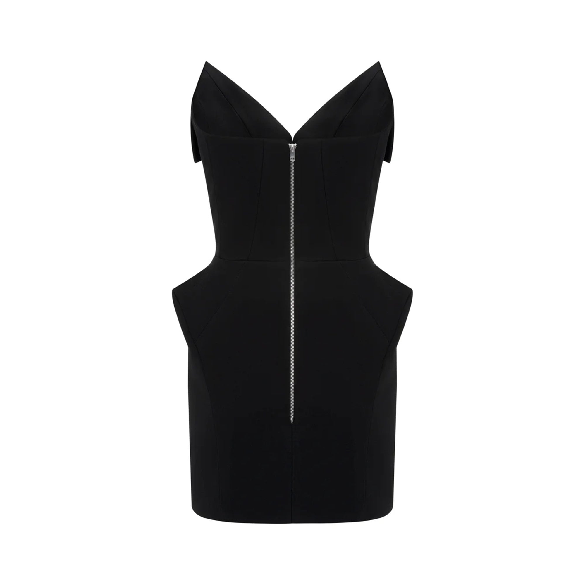 فستان ألبا الأسود القصير ذو الخصر البرميلي