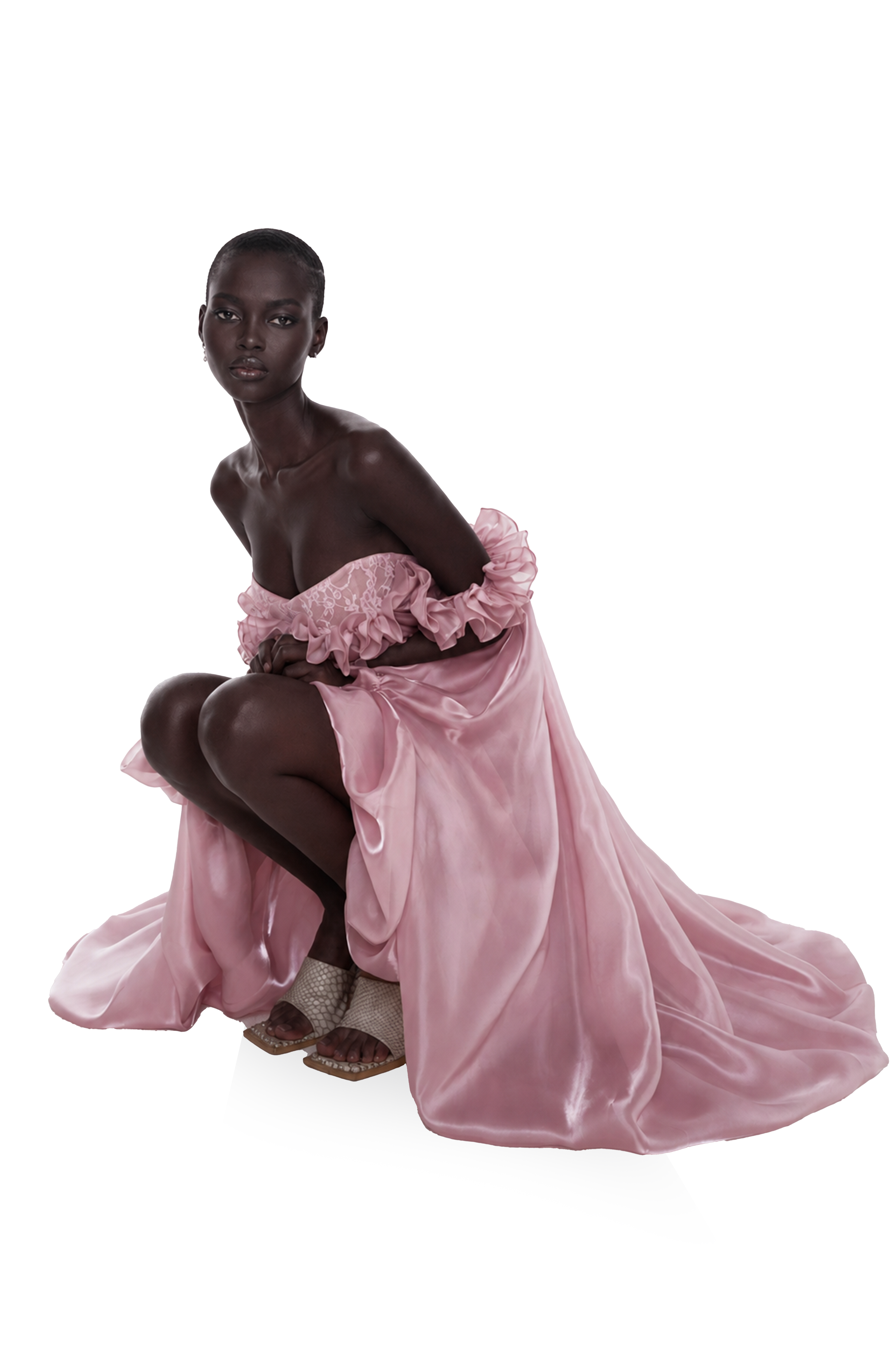 Brooklyn Pink Glossy Bubble Hem Mini Dress