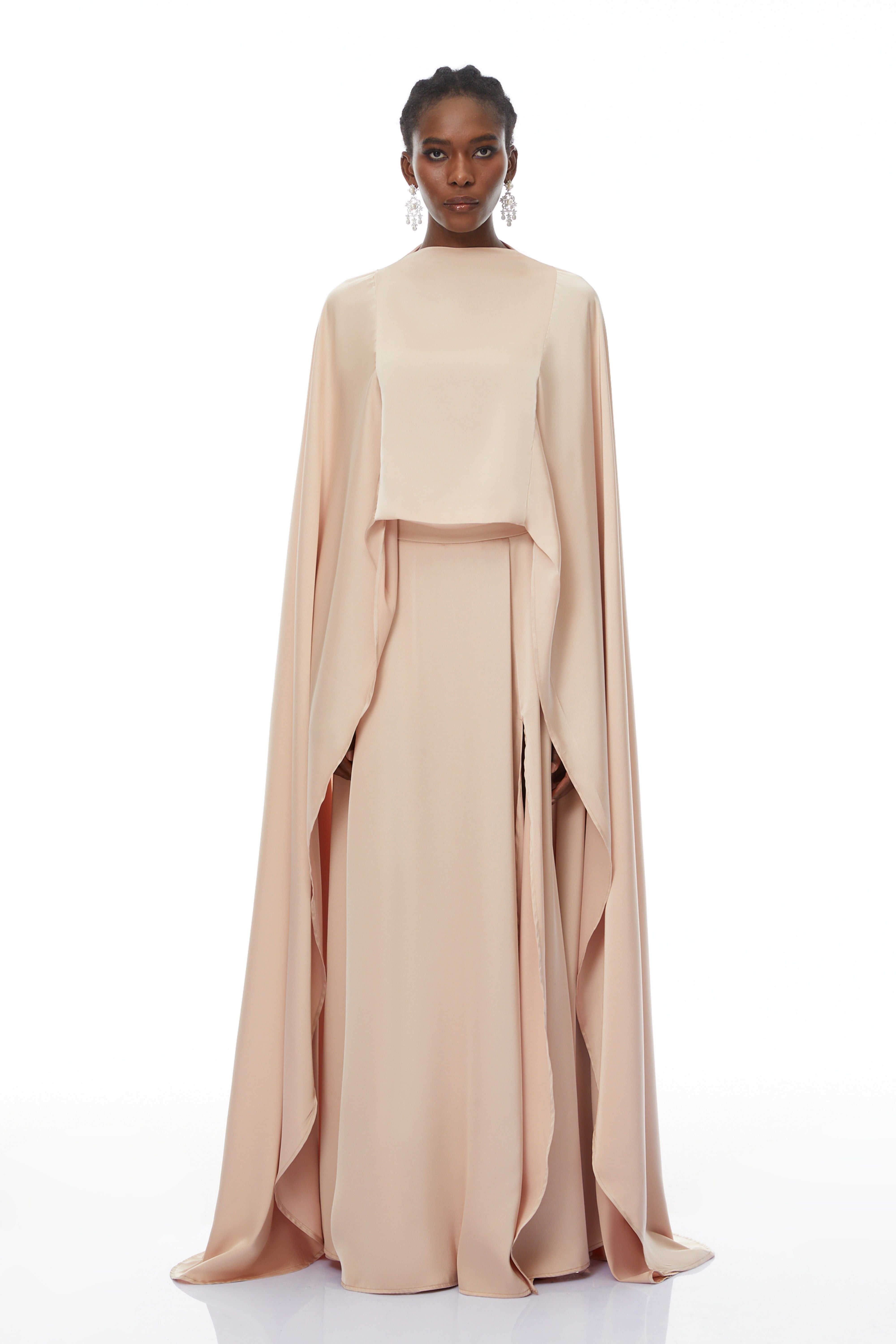 シャツ+ブラウス(長袖+七分) eaphi flare sleeve sheer cape blouse 再値下eaphi flare sleeve sheer cape blouse - メルカリ