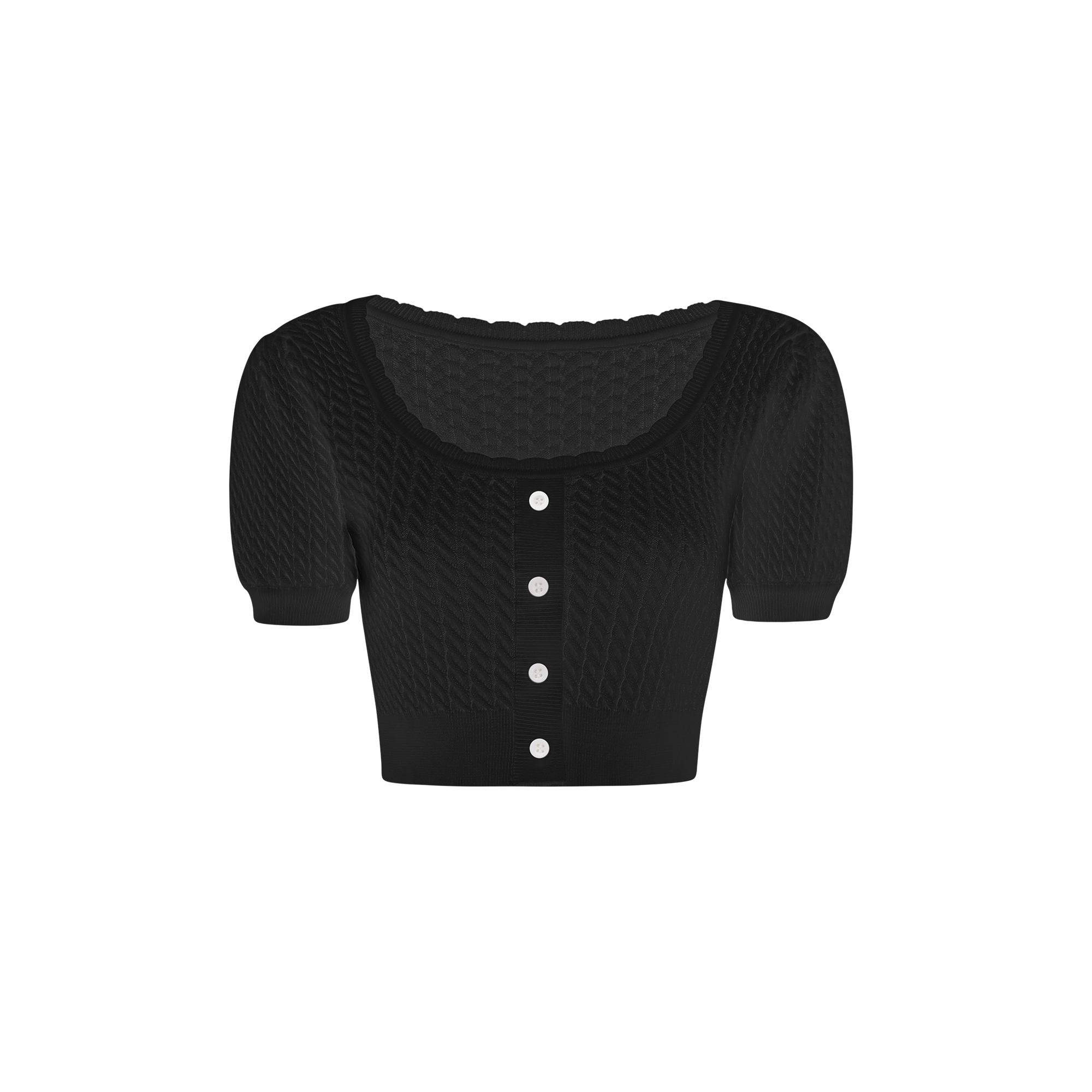 Amorra cropped knit short-sleeve top