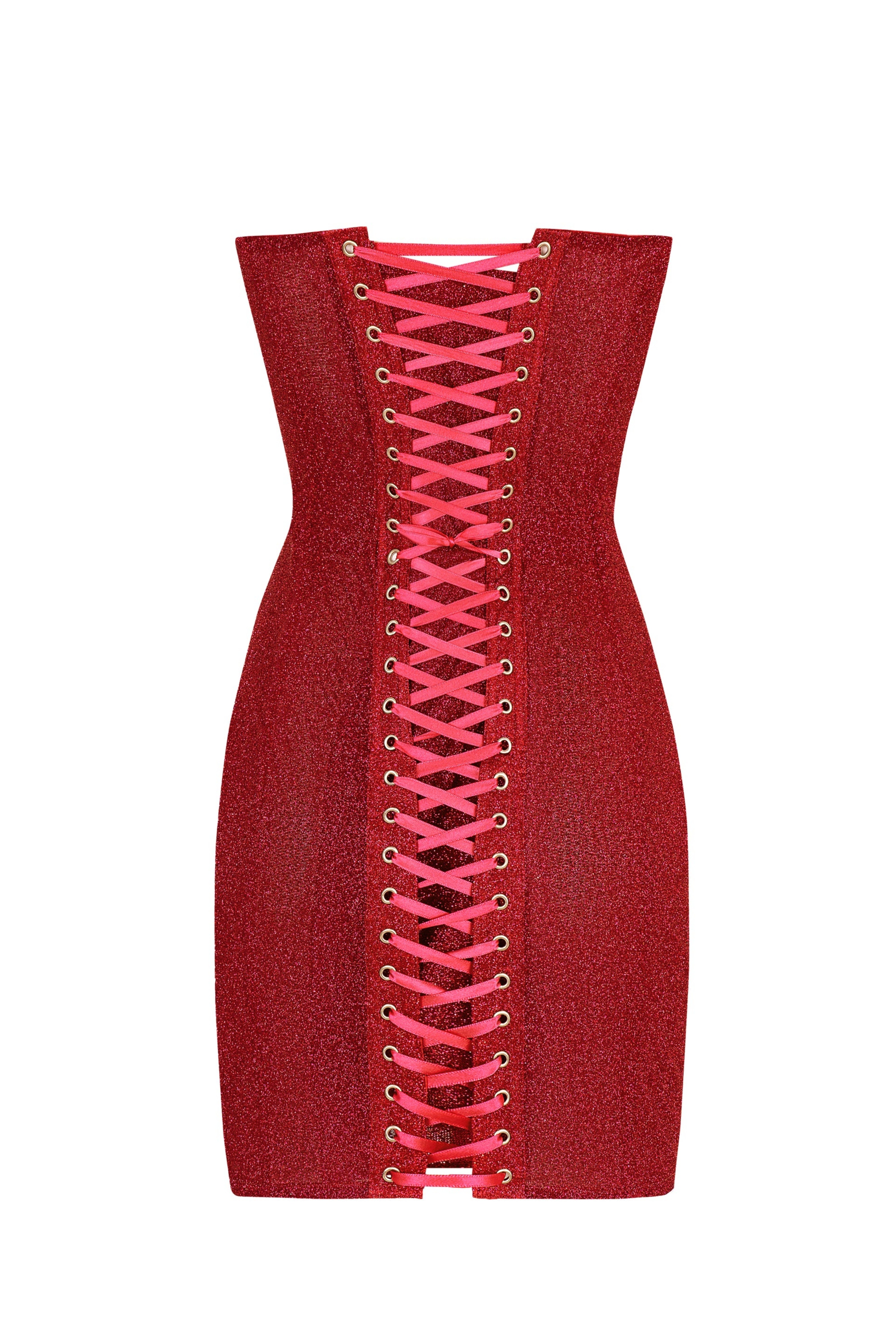 Orabelle Red Brilliance Drop Shiny Dress