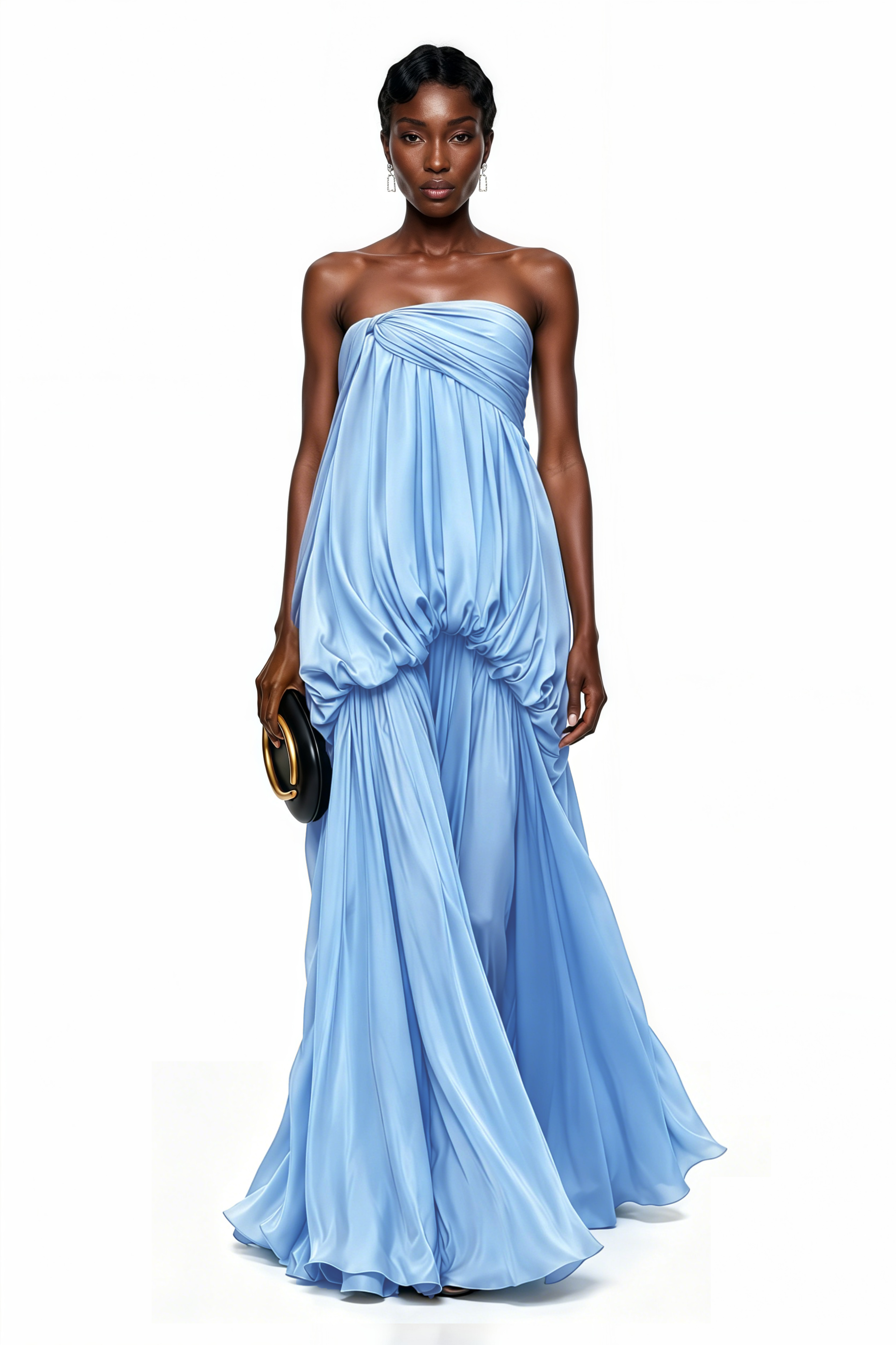 Aamu Blue Off Shoulder Maxi Dress
