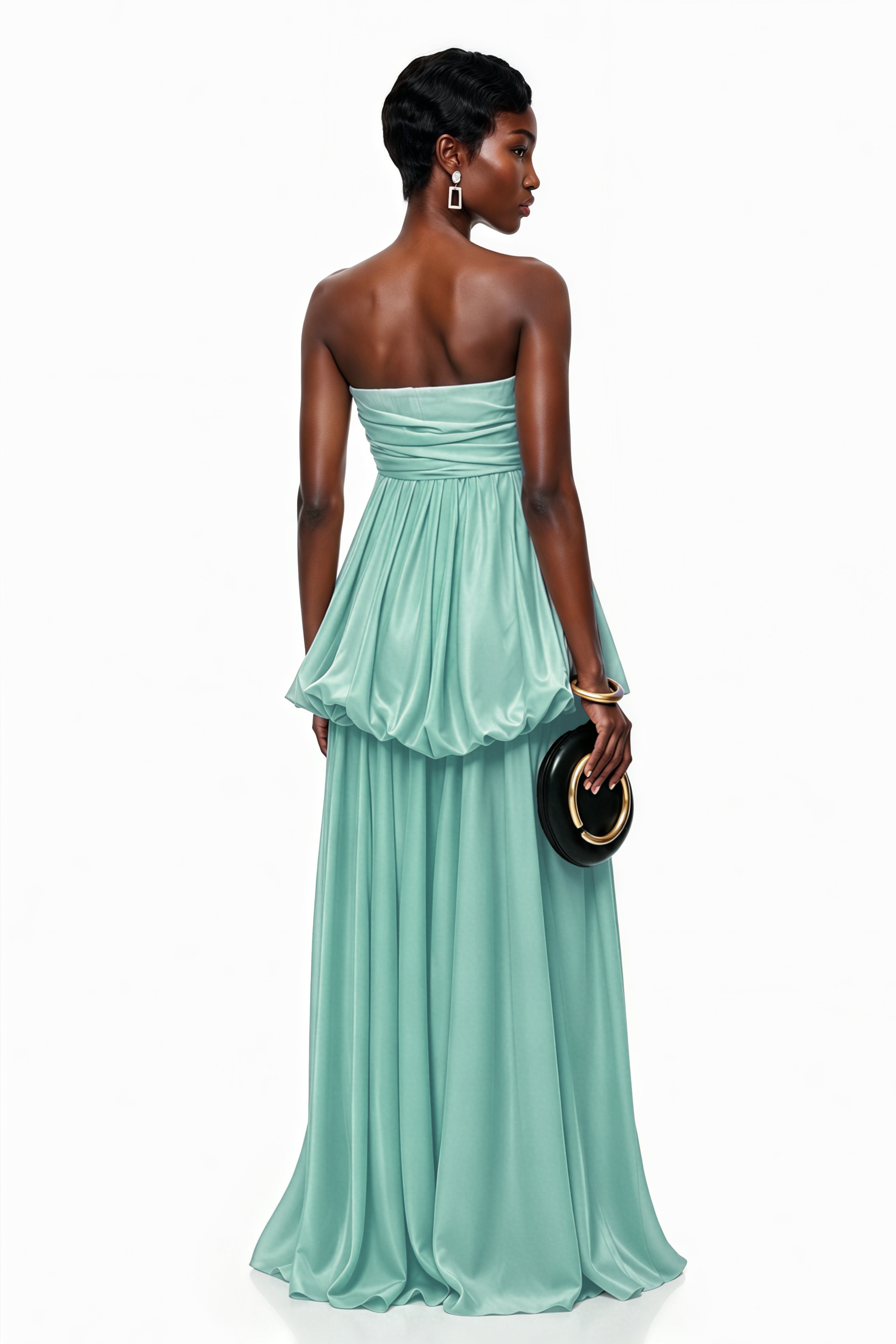 Aamu Green Off Shoulder Maxi Dress