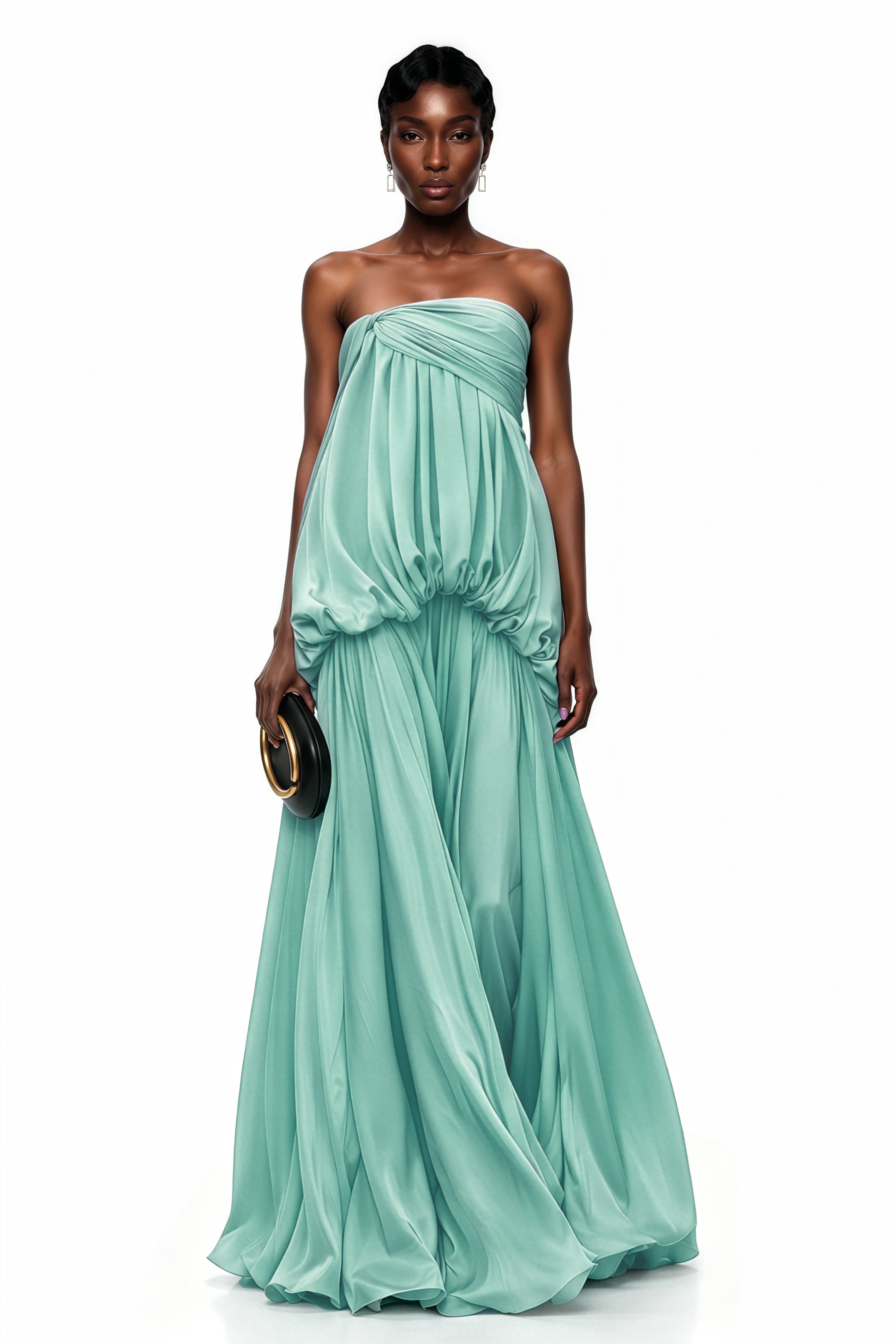 Aamu Green Off Shoulder Maxi Dress