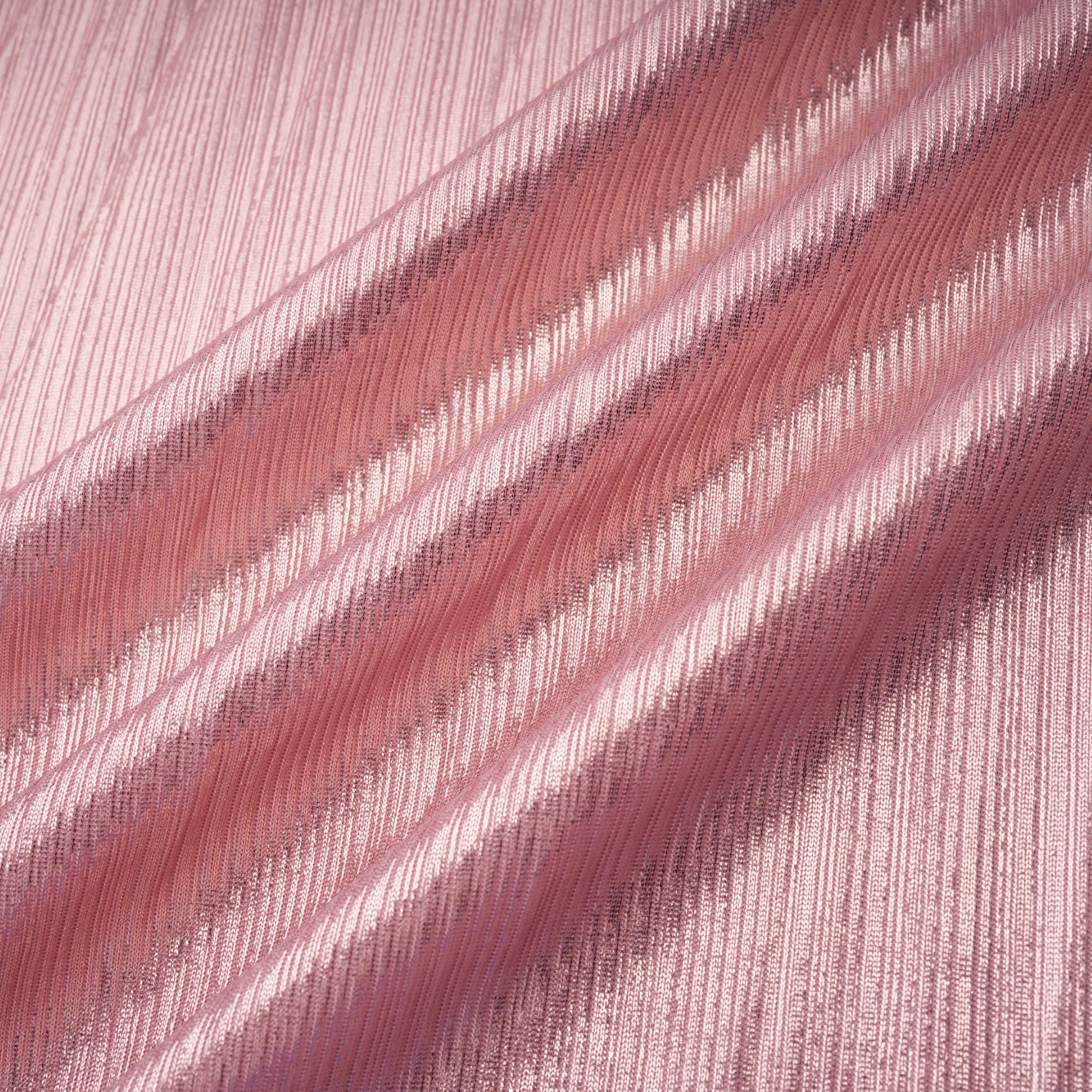 فستان طويل مطوي لامع باللون الوردي من Alchimie