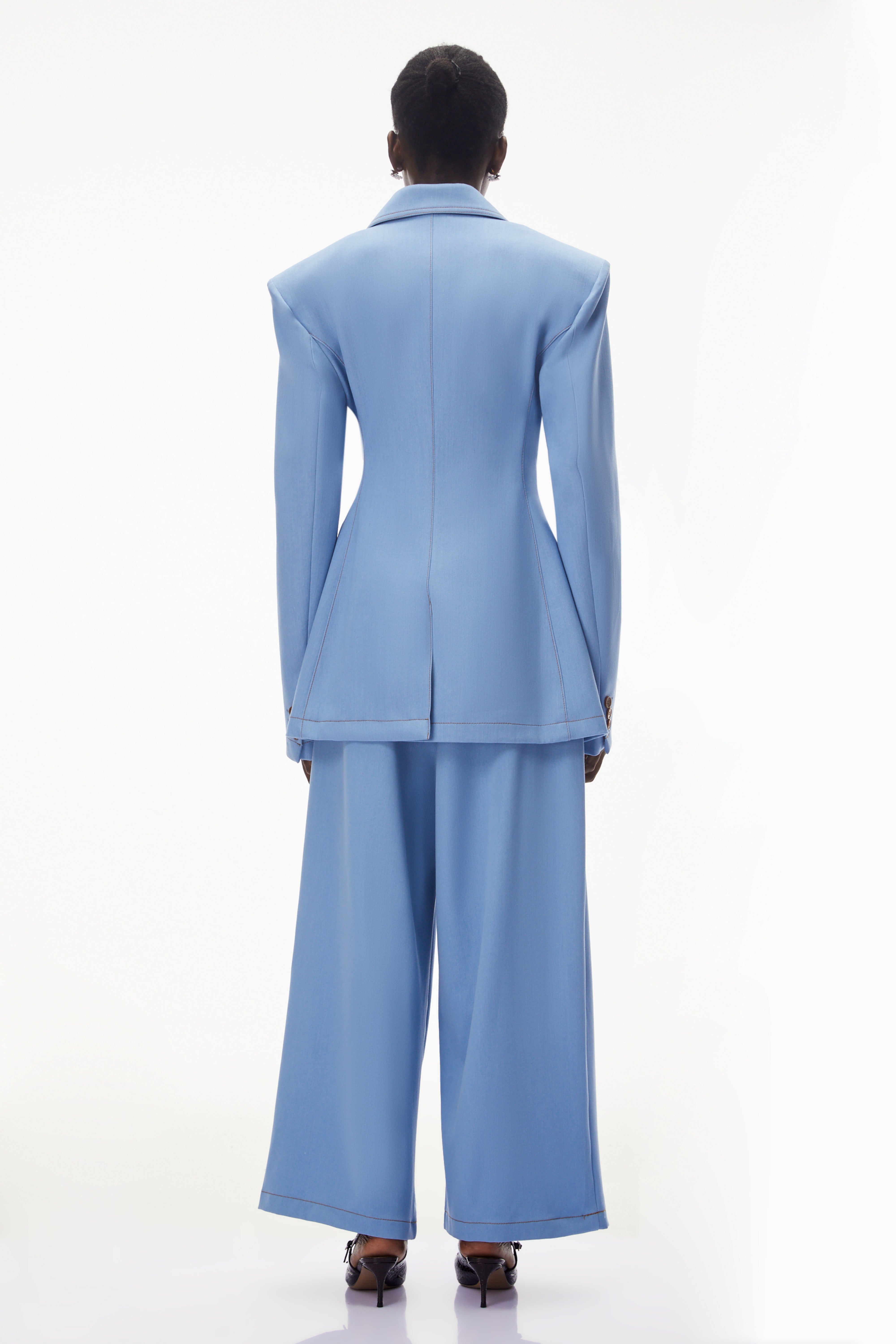 Annabelle Blue Asymmetrical Blazer & Trouser Set