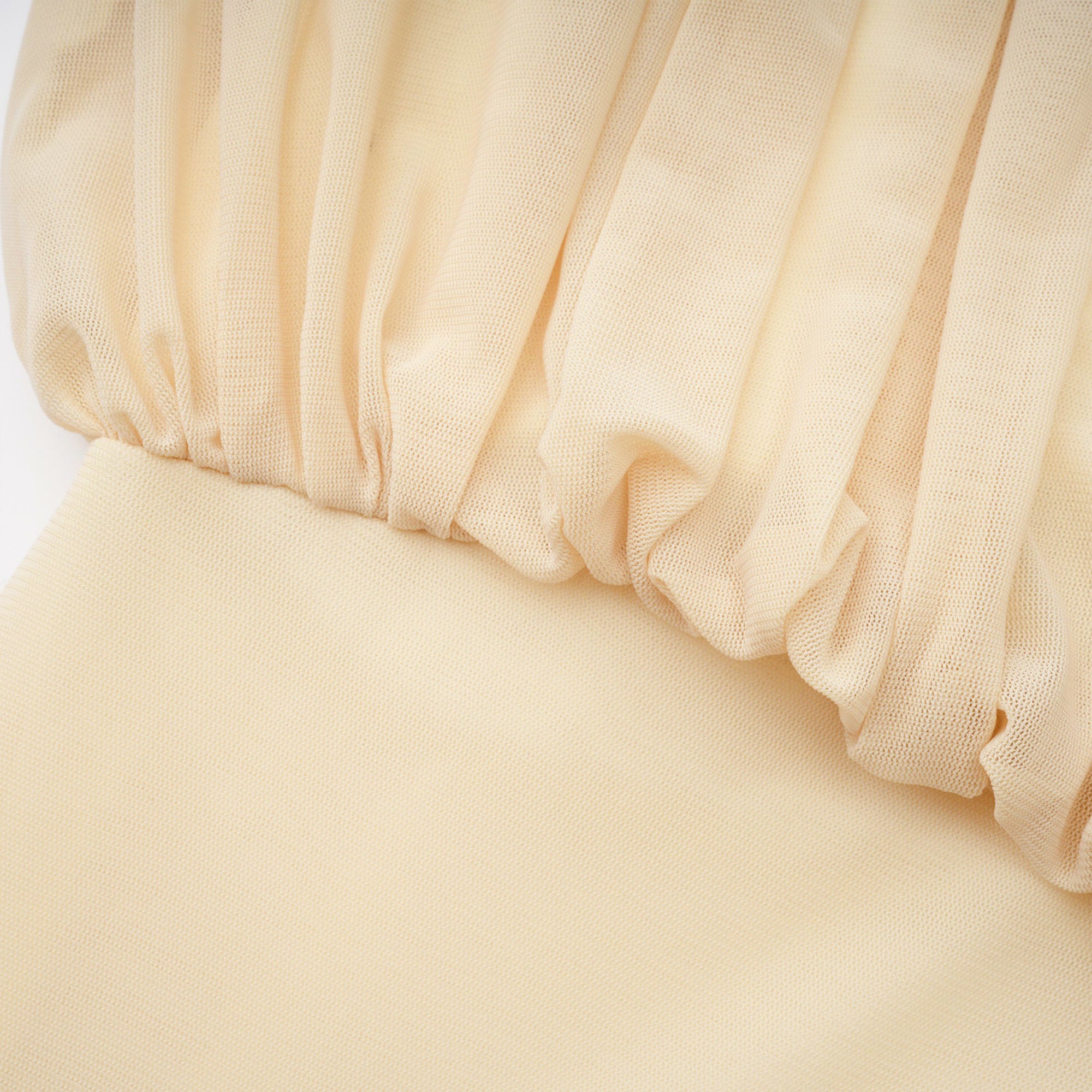 Robe longue plissée à manches lanterne jaune Annabelle