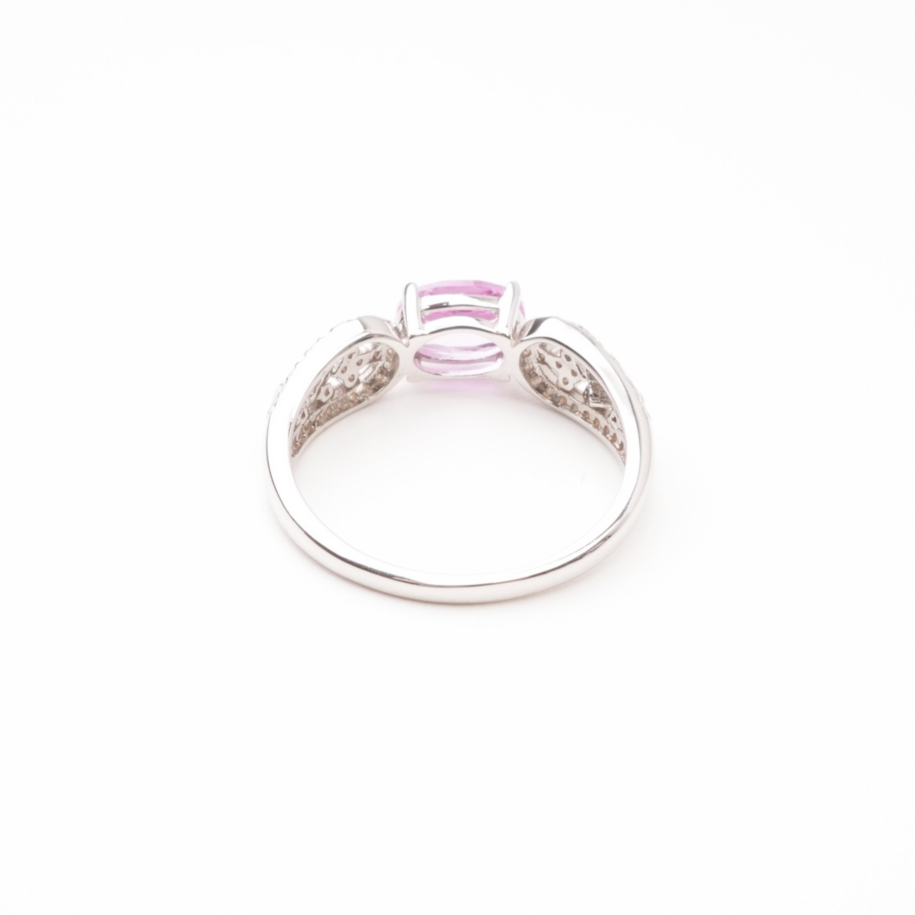 Anne Pink Oval Cut Gemstone Infinity Crystal Sterling Silver Ring