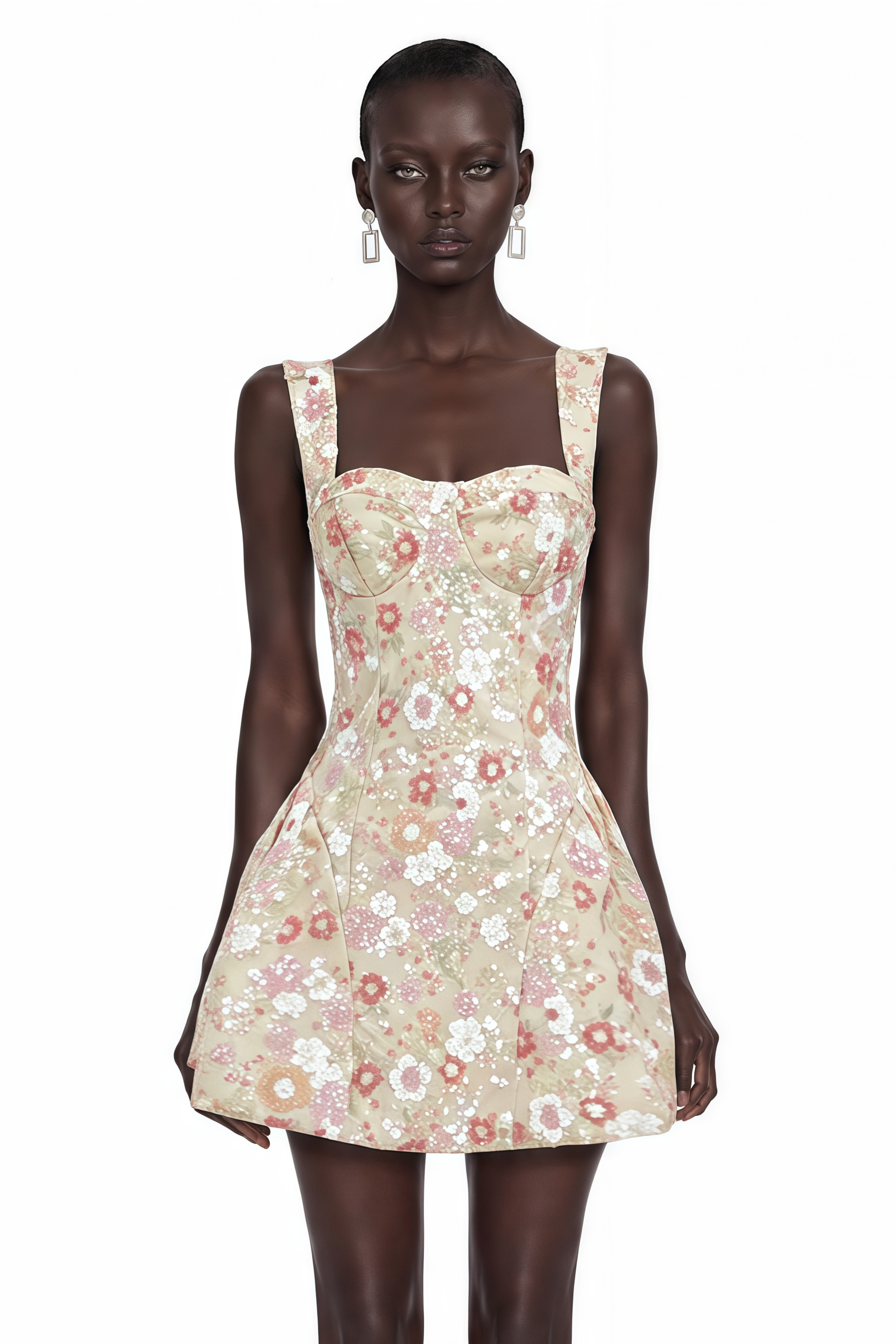 Mini-robe Ateretia à imprimé floral rose et paillettes