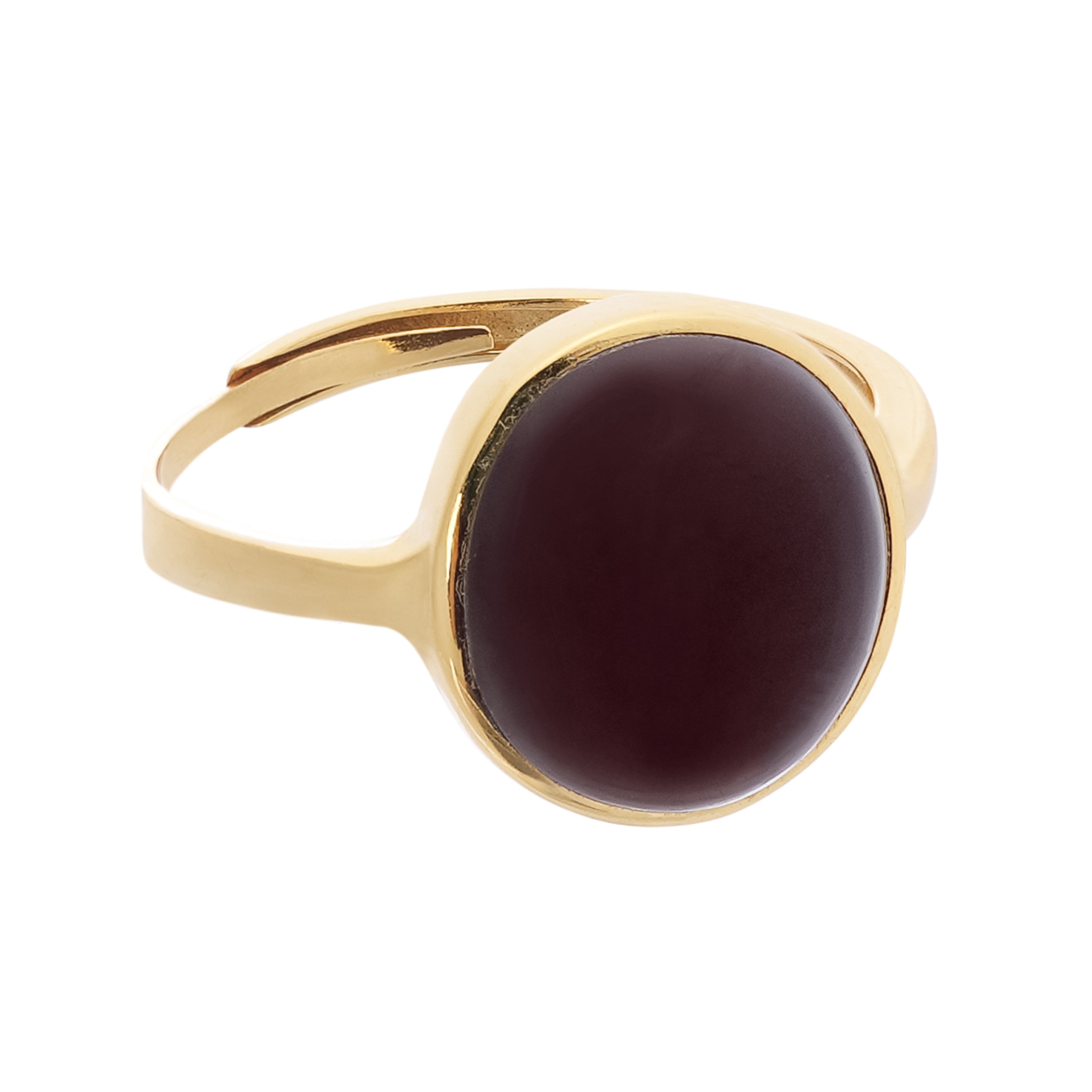 Aurelia Red Cabochon Cut Bezel Gold Vermeil Ring