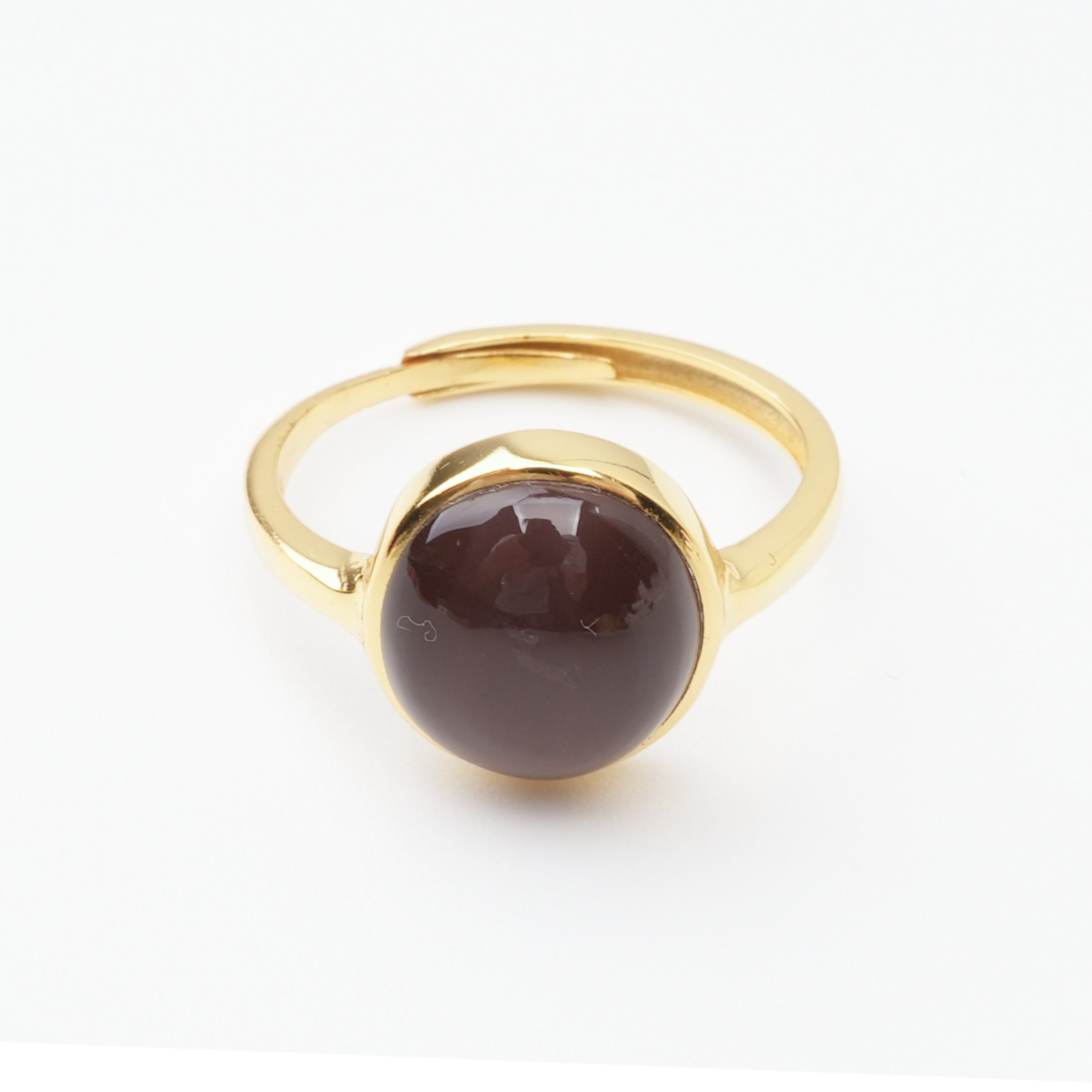Aurelia Red Cabochon Cut Bezel Gold Vermeil Ring