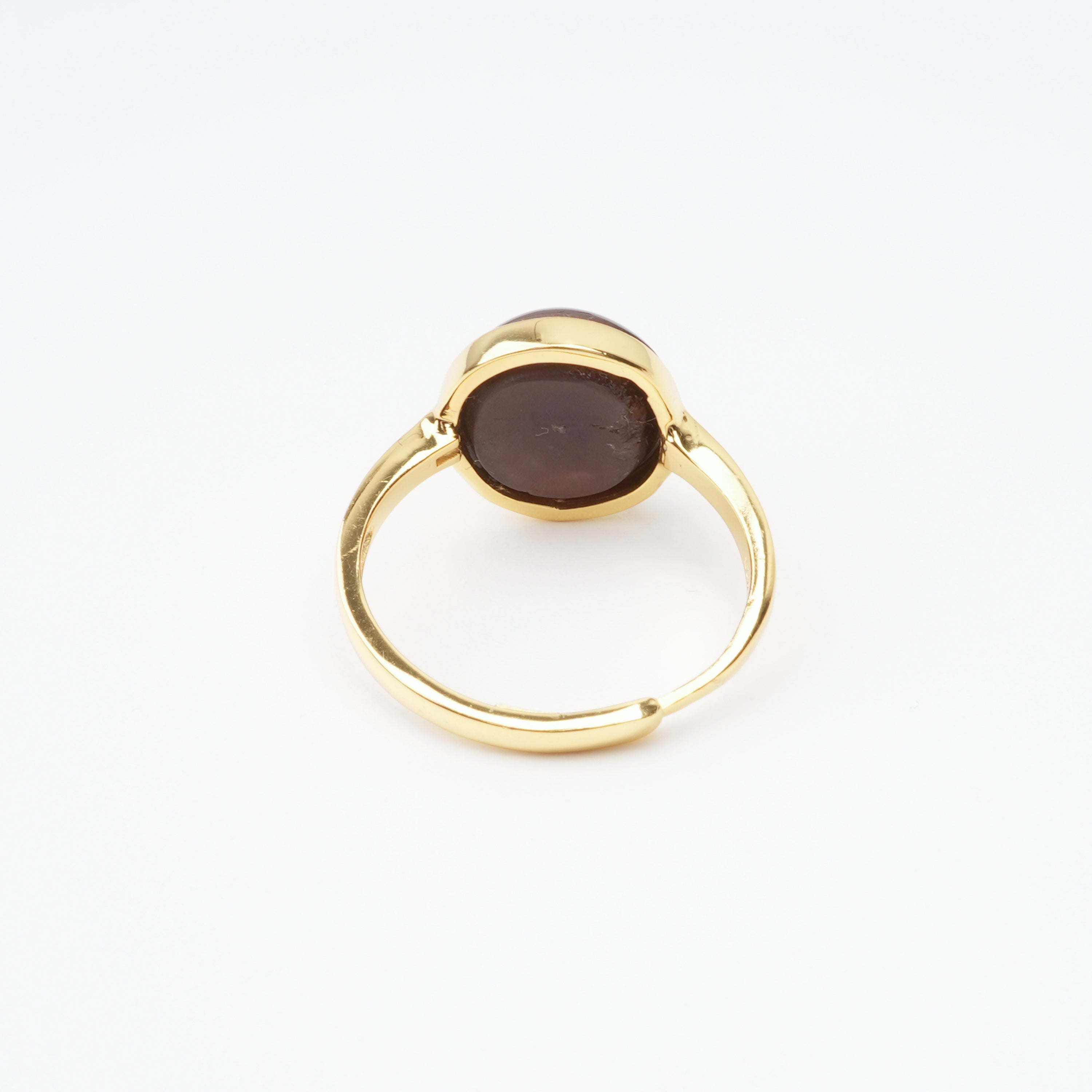 Aurelia Red Cabochon Cut Bezel Gold Vermeil Ring