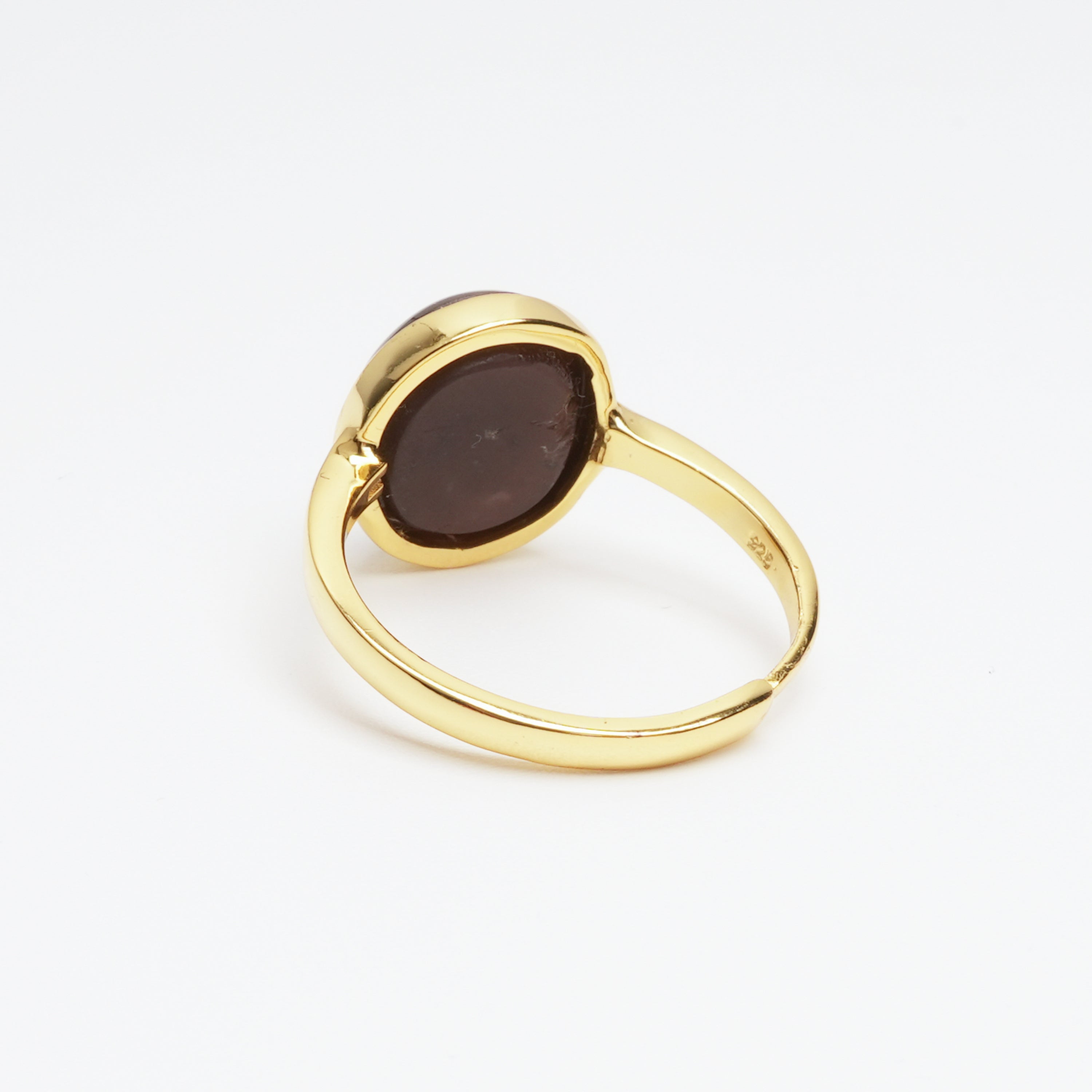 Aurelia Red Cabochon Cut Bezel Gold Vermeil Ring