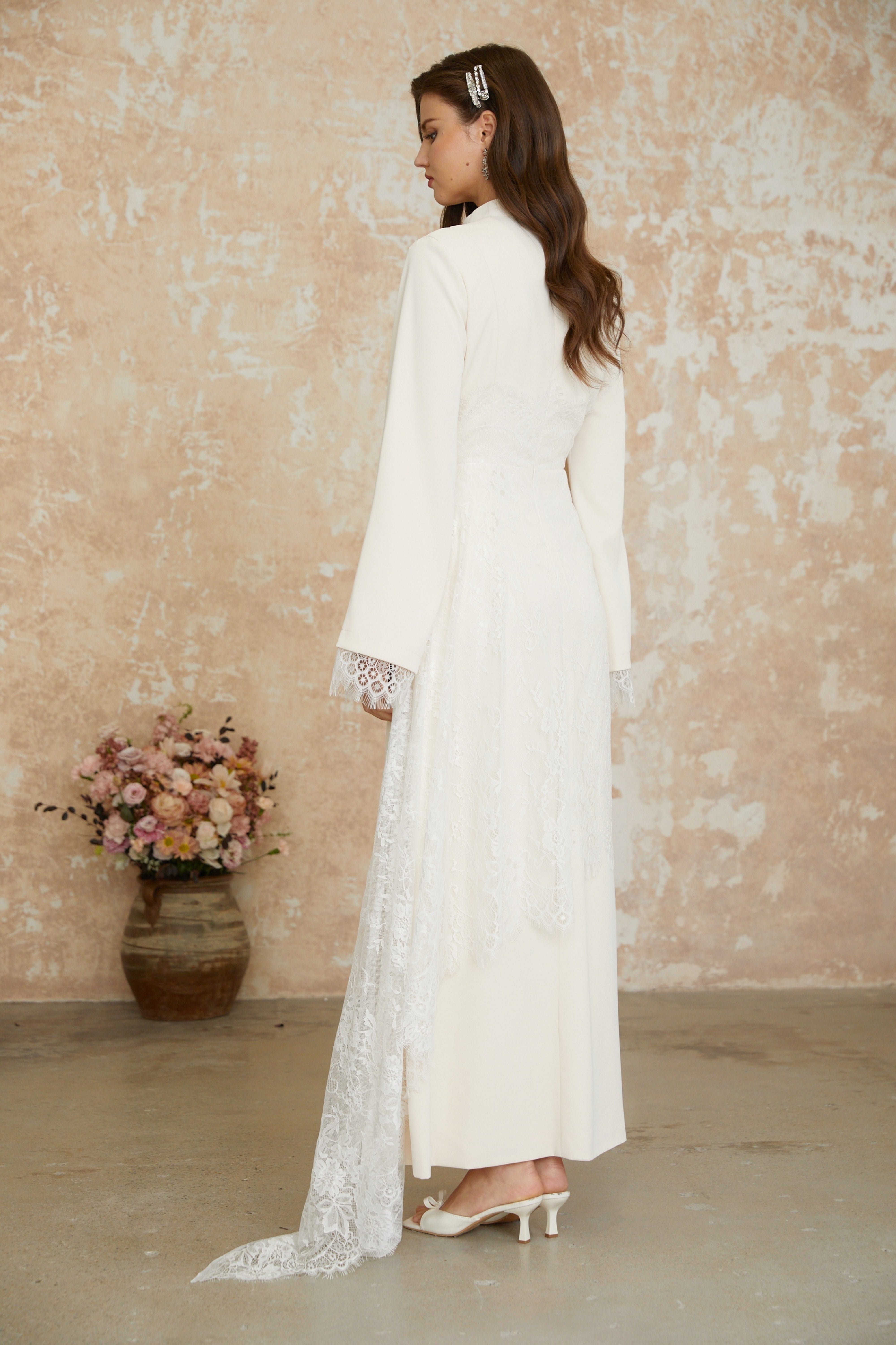 Aurora White Floral Lace Maxi Dress