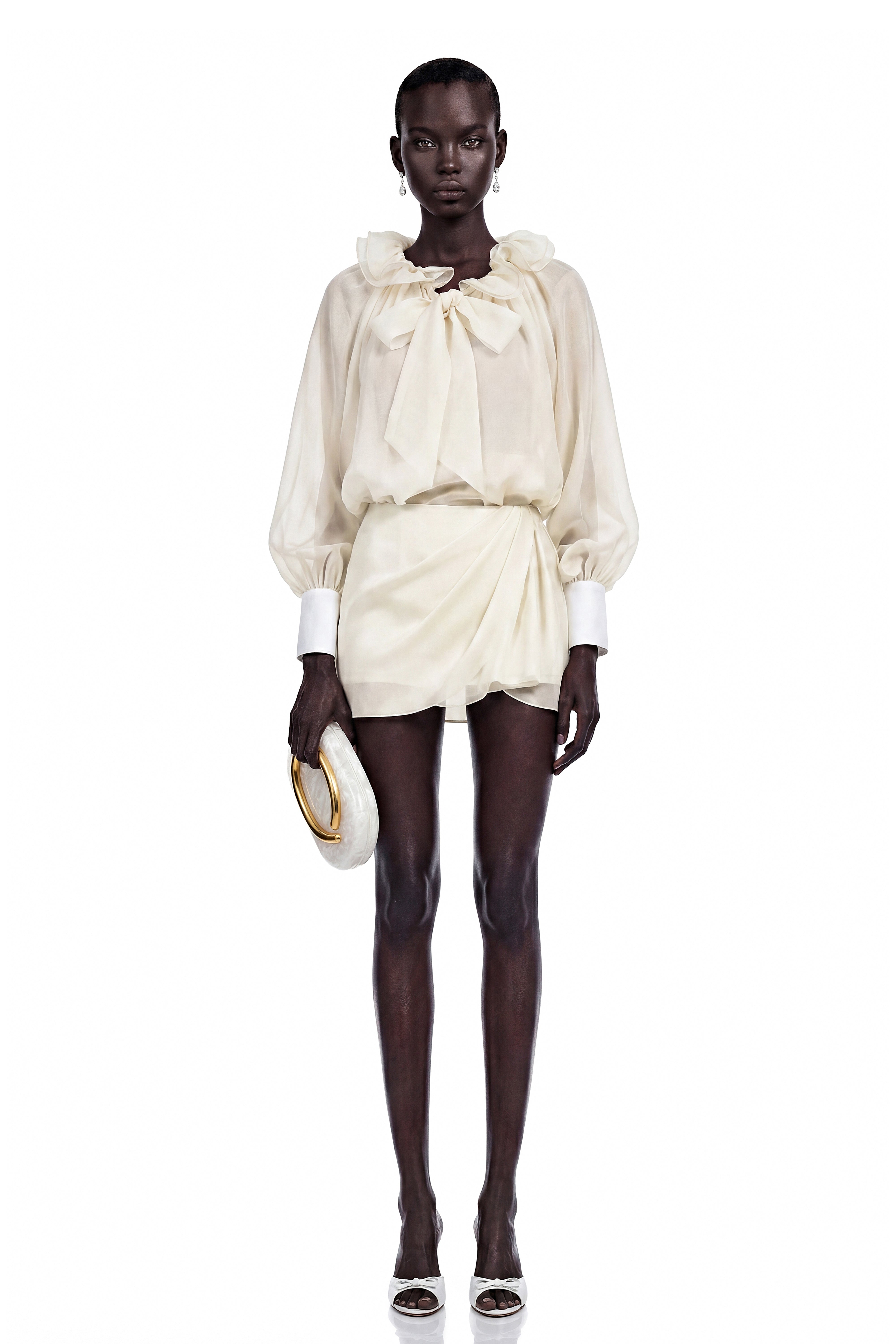 Bethany Cream Lace-Up Blouse