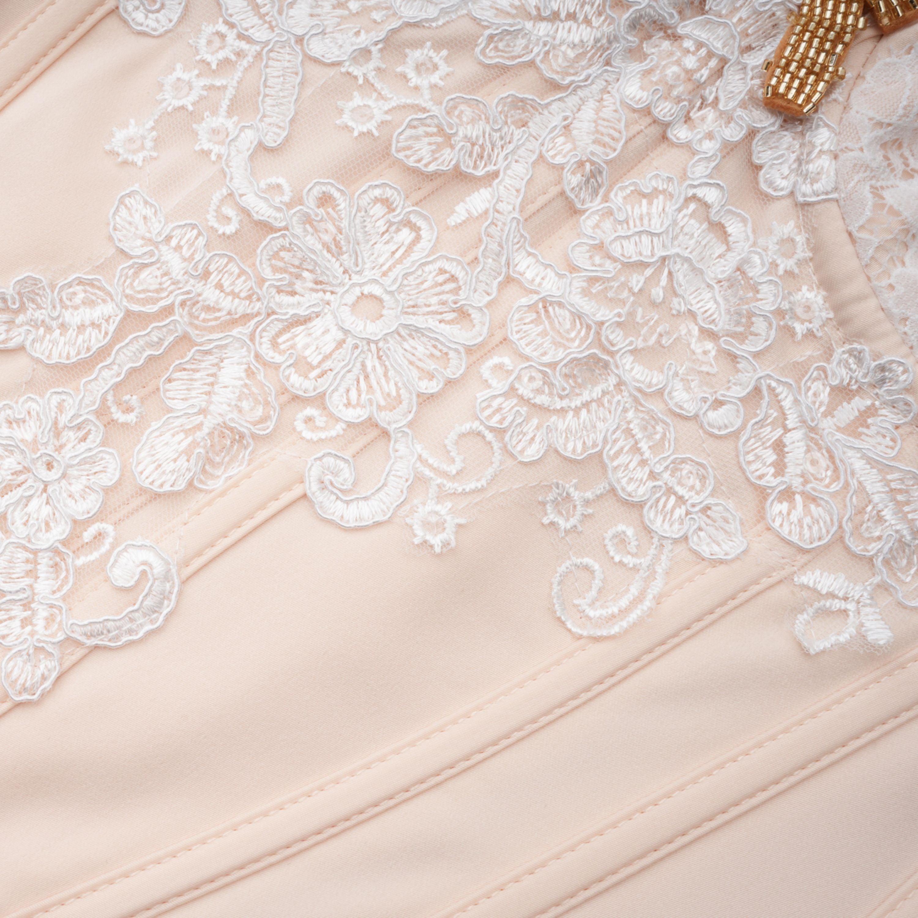 Blanca Champagne Lace Panel Top & Skirt Set