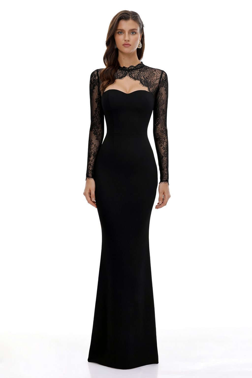 Bokamoso Black Lace Panel Maxi Gown, M / Black Bokamoso Black Lace Panel Maxi Gown, M / Black