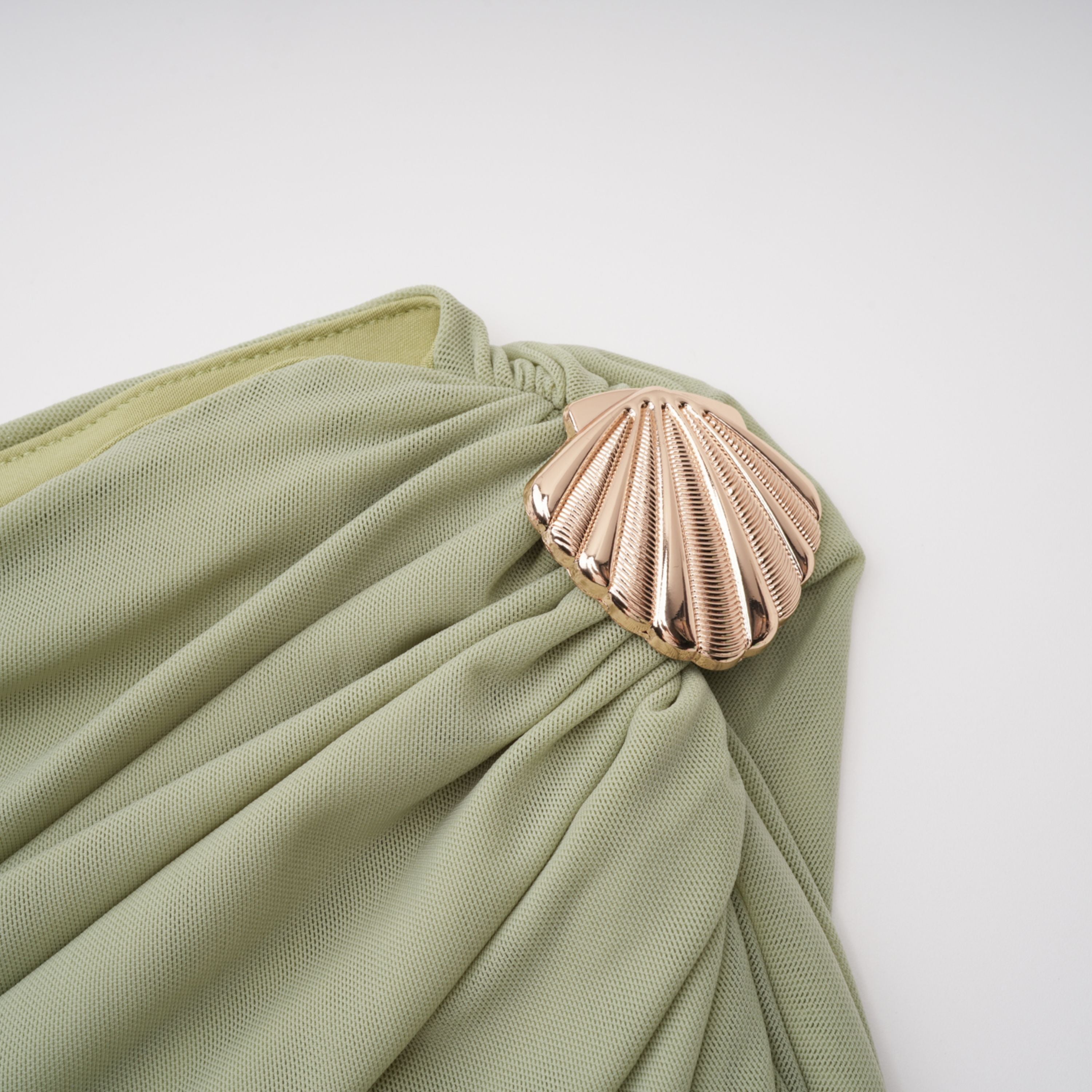 Branwen Green One Shoulder Top & Skirt Set