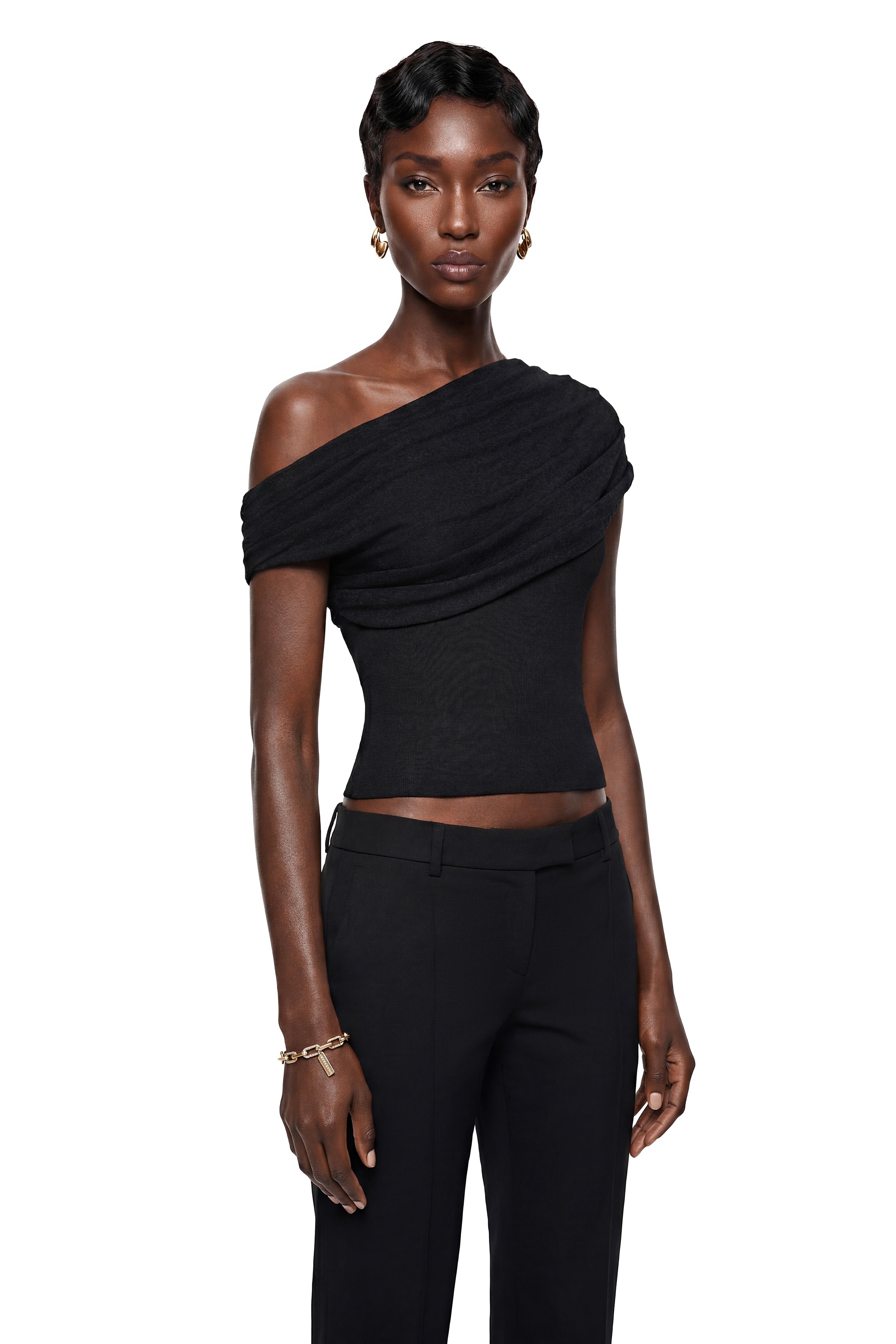 Bridget Black One Shoulder Top